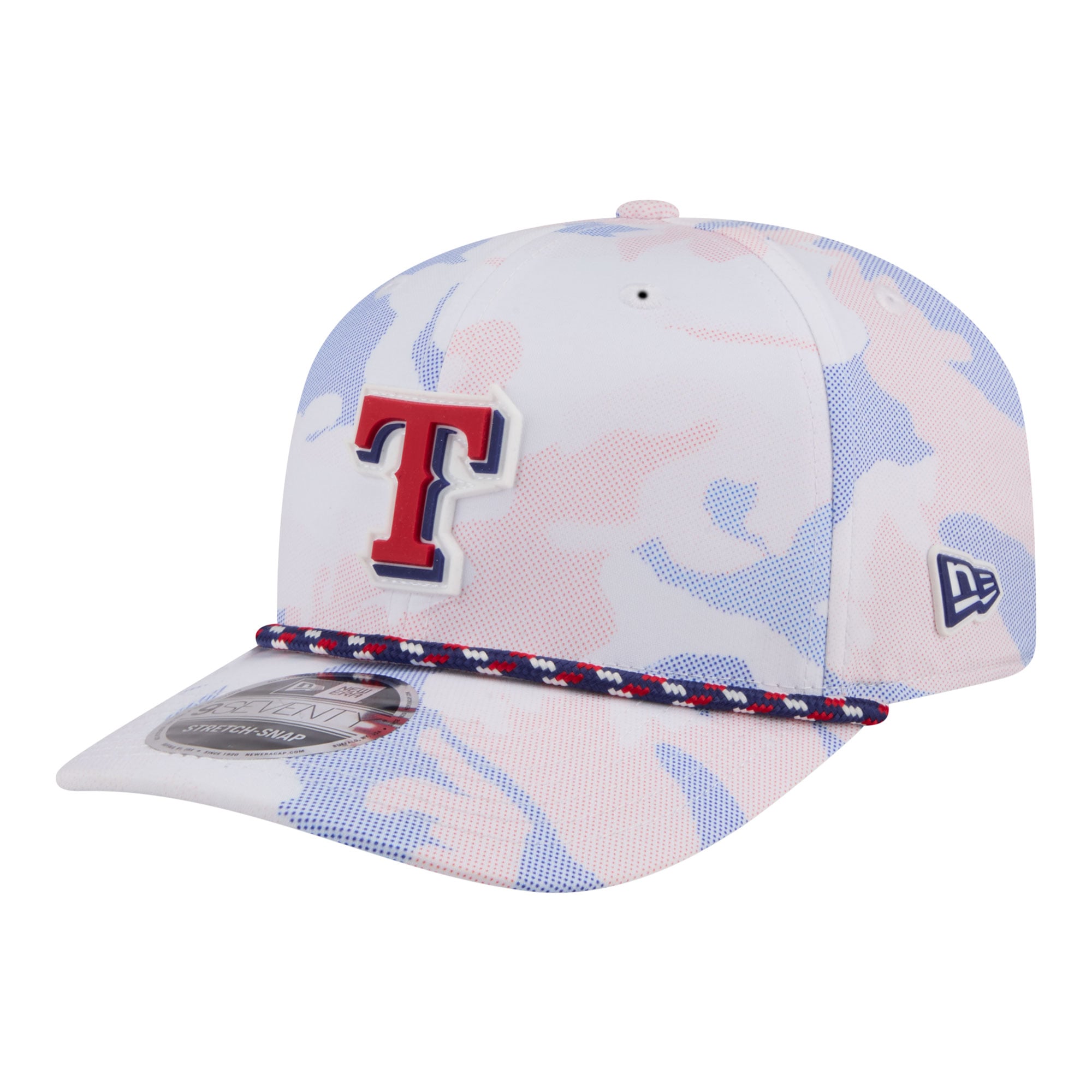 Men's New Era White Texas Rangers Camo Rope COOLERA 9SEVENTY Adjustable Hat