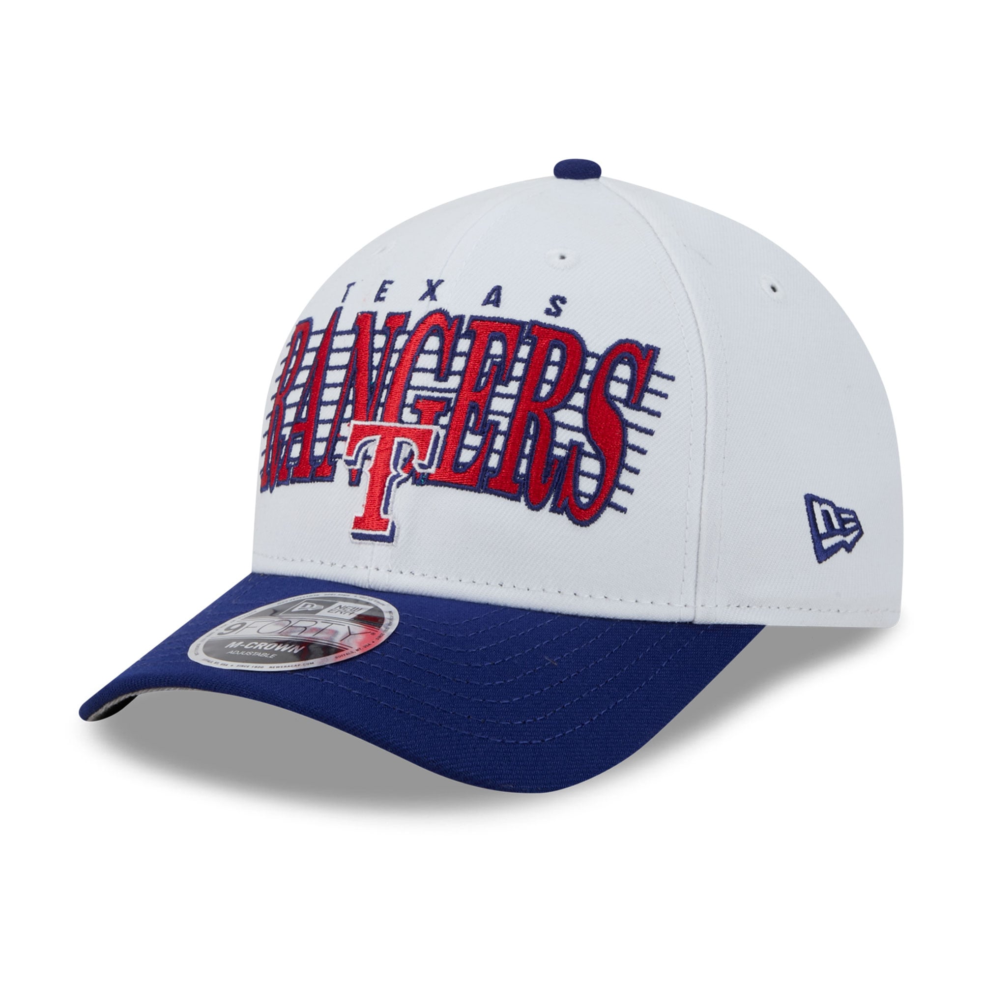Casquette ajustable New Era blanche/bleu roi Texas Rangers Loyal 9FORTY M-Crown pour homme