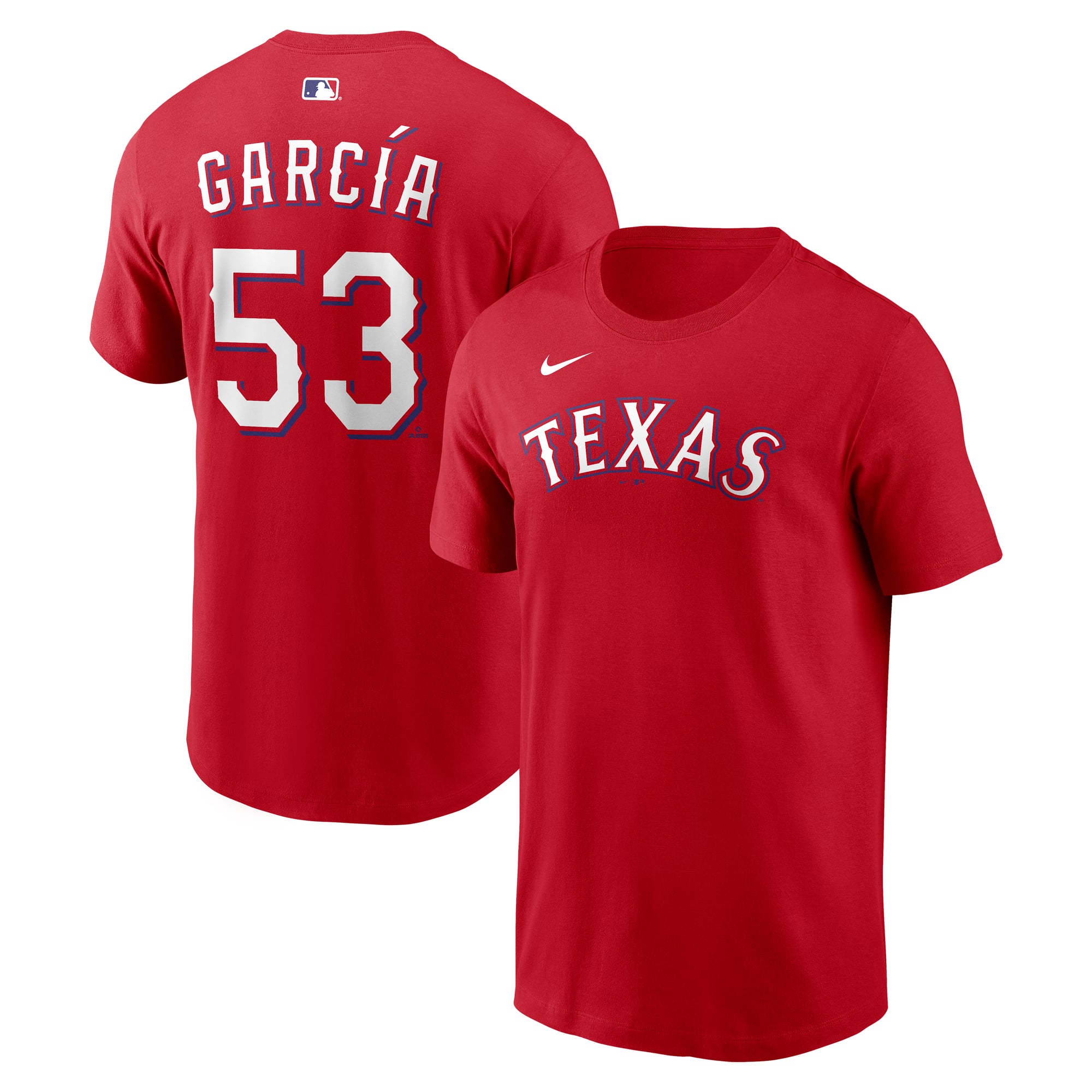 Men's Nike Adolis Garcia Red Texas Rangers  Name & Number T-Shirt