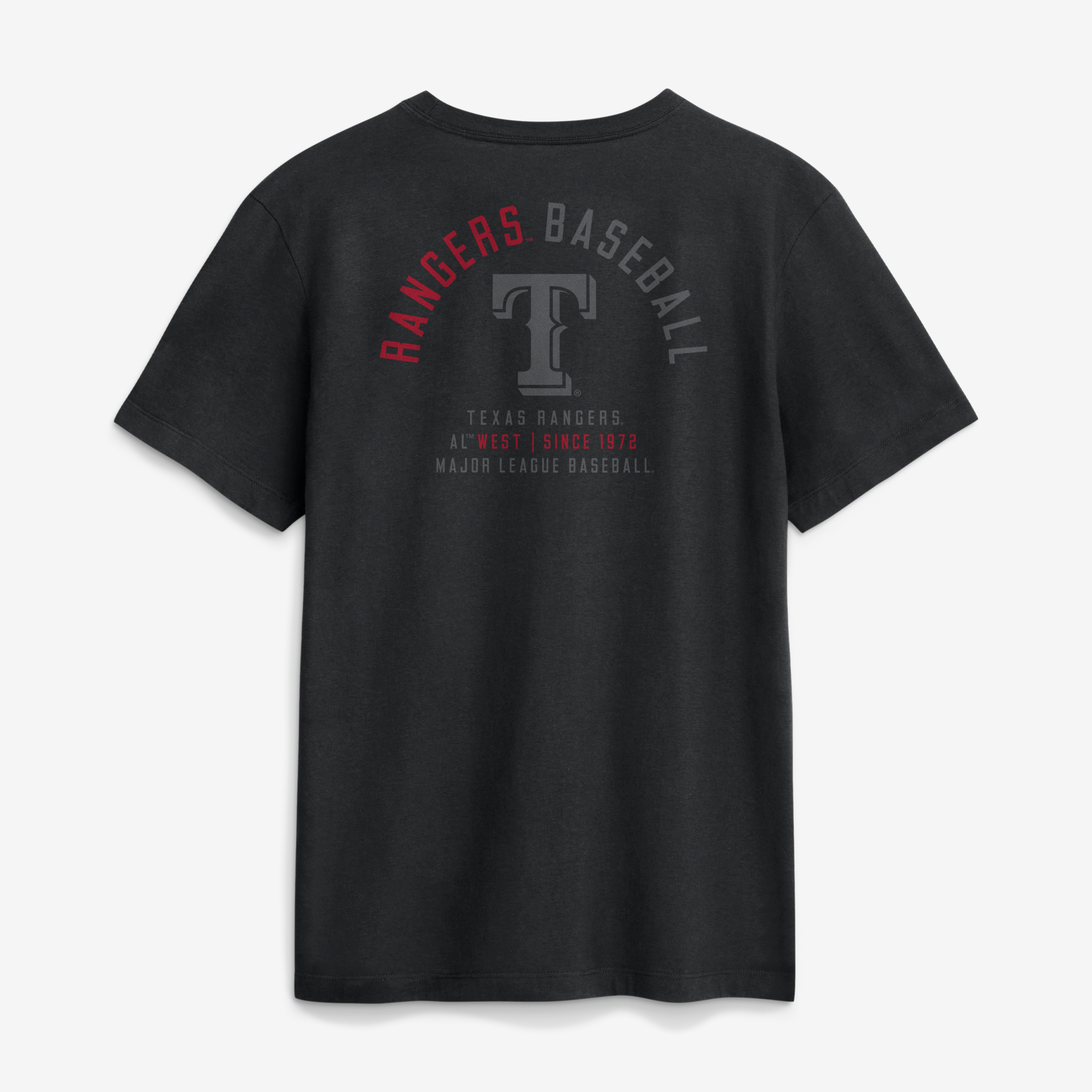 T-shirt Nike noir pour homme avec logo divisé des Texas Rangers