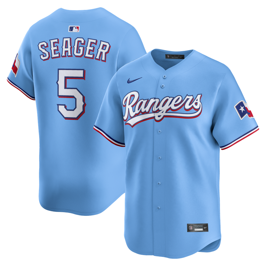 メンズ Nike コーリー・シーガー ライトブルー テキサス・レンジャーズ Rangers SEAGER 5 ユニフォーム