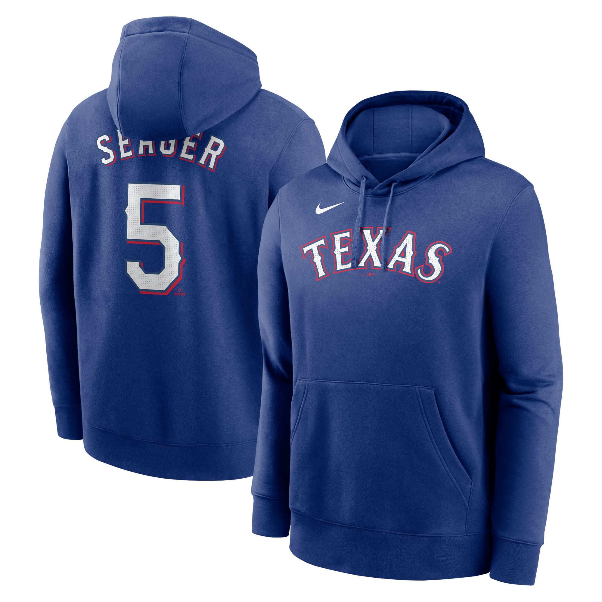 Men's Nike Corey Seager Royal Texas Rangers Player Name & Number Club Pullover Hoodie