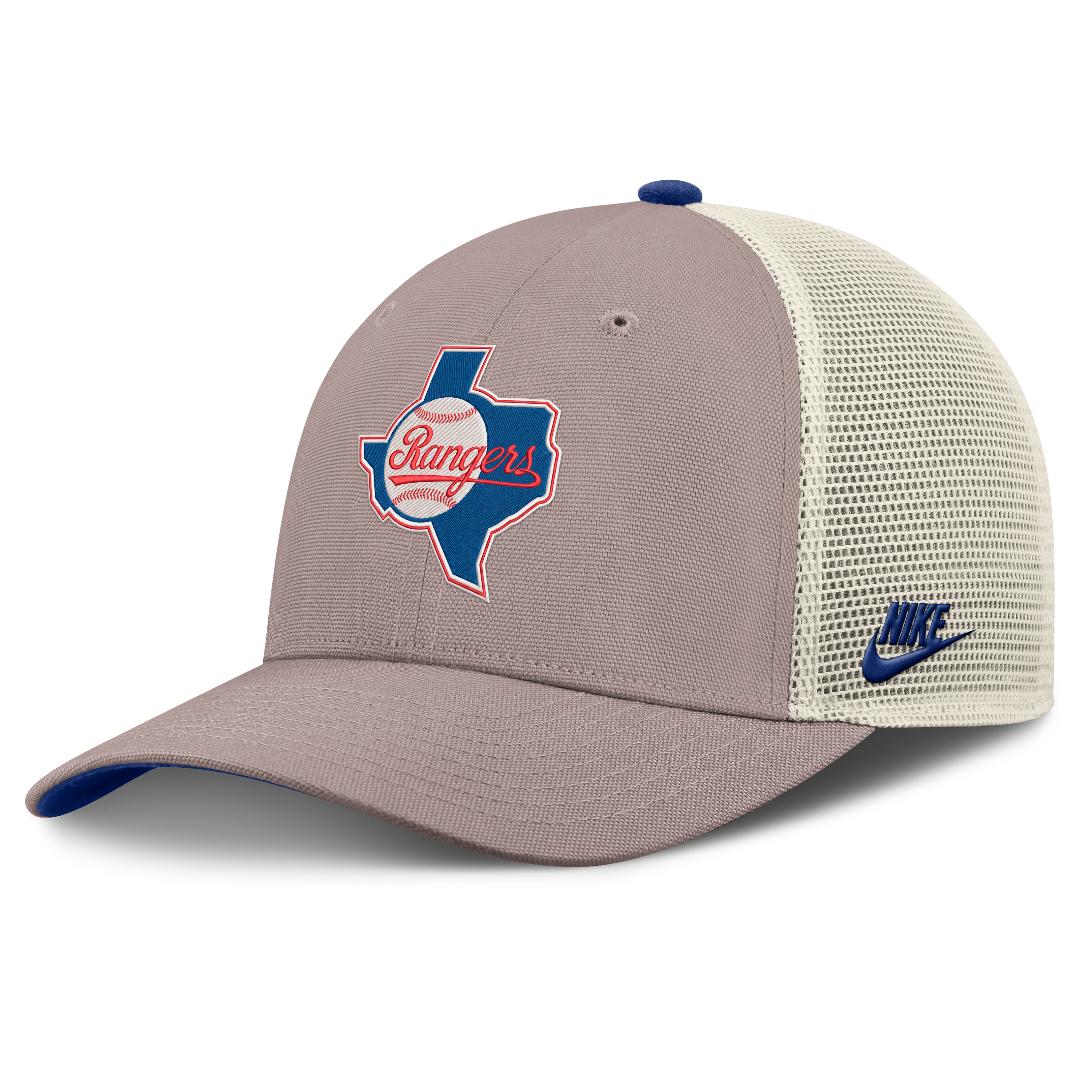 Casquette trucker ajustable Nike kaki Texas Rangers Cooperstown Rise pour homme
