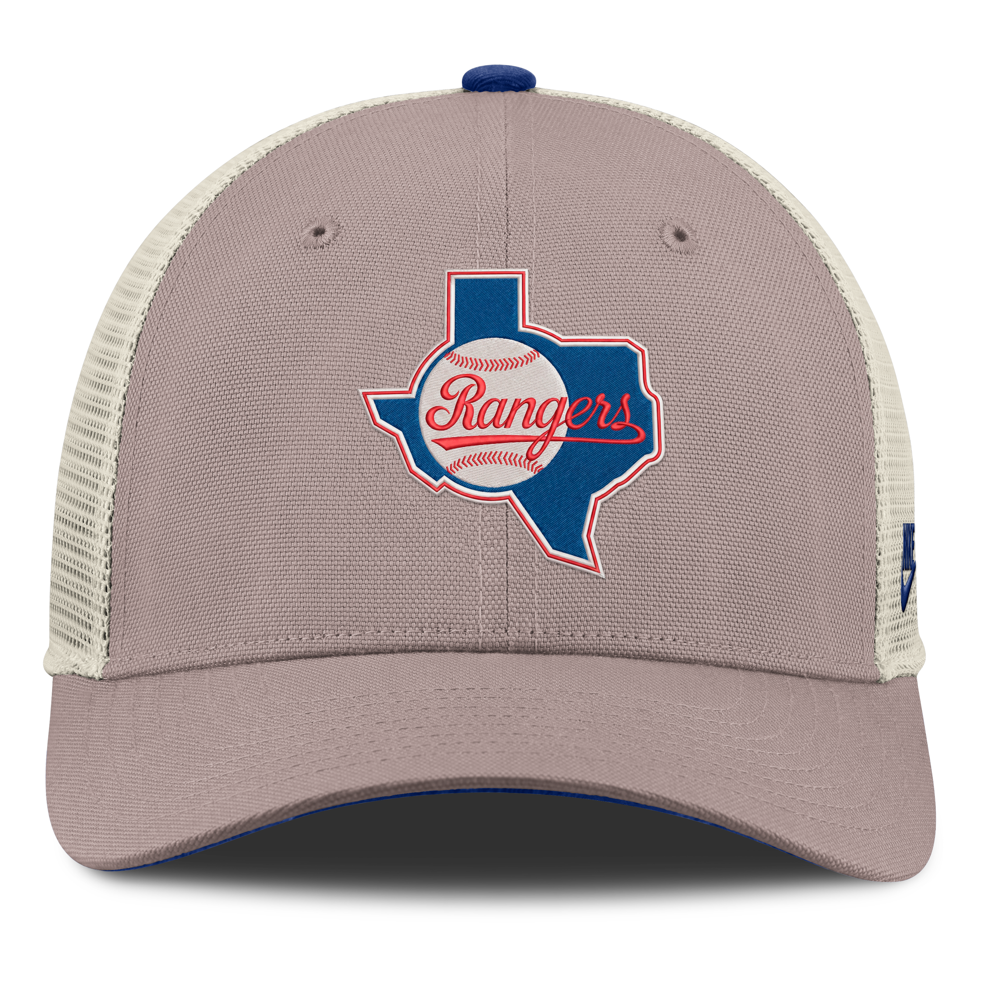 Casquette trucker ajustable Nike kaki Texas Rangers Cooperstown Rise pour homme