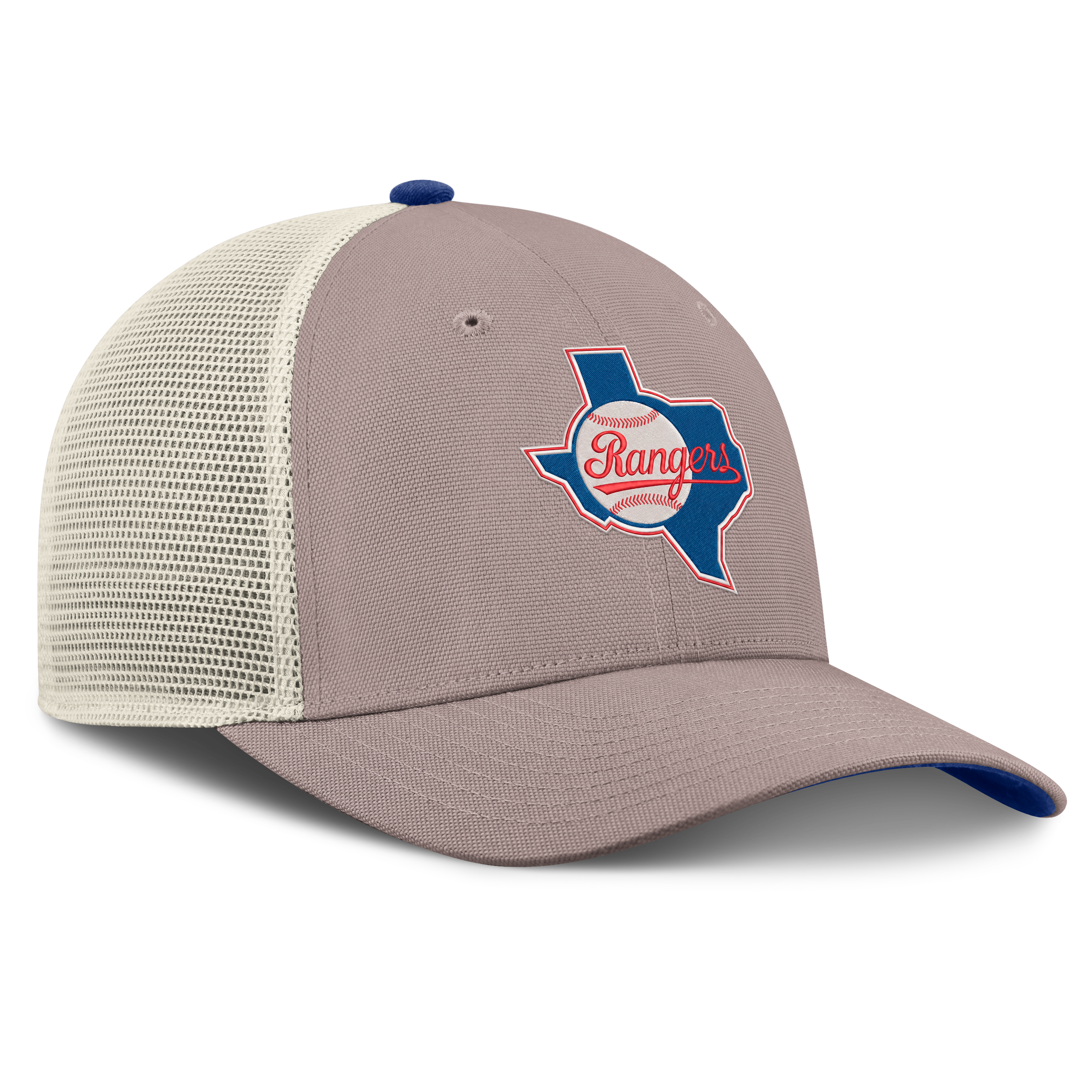 Casquette trucker ajustable Nike kaki Texas Rangers Cooperstown Rise pour homme