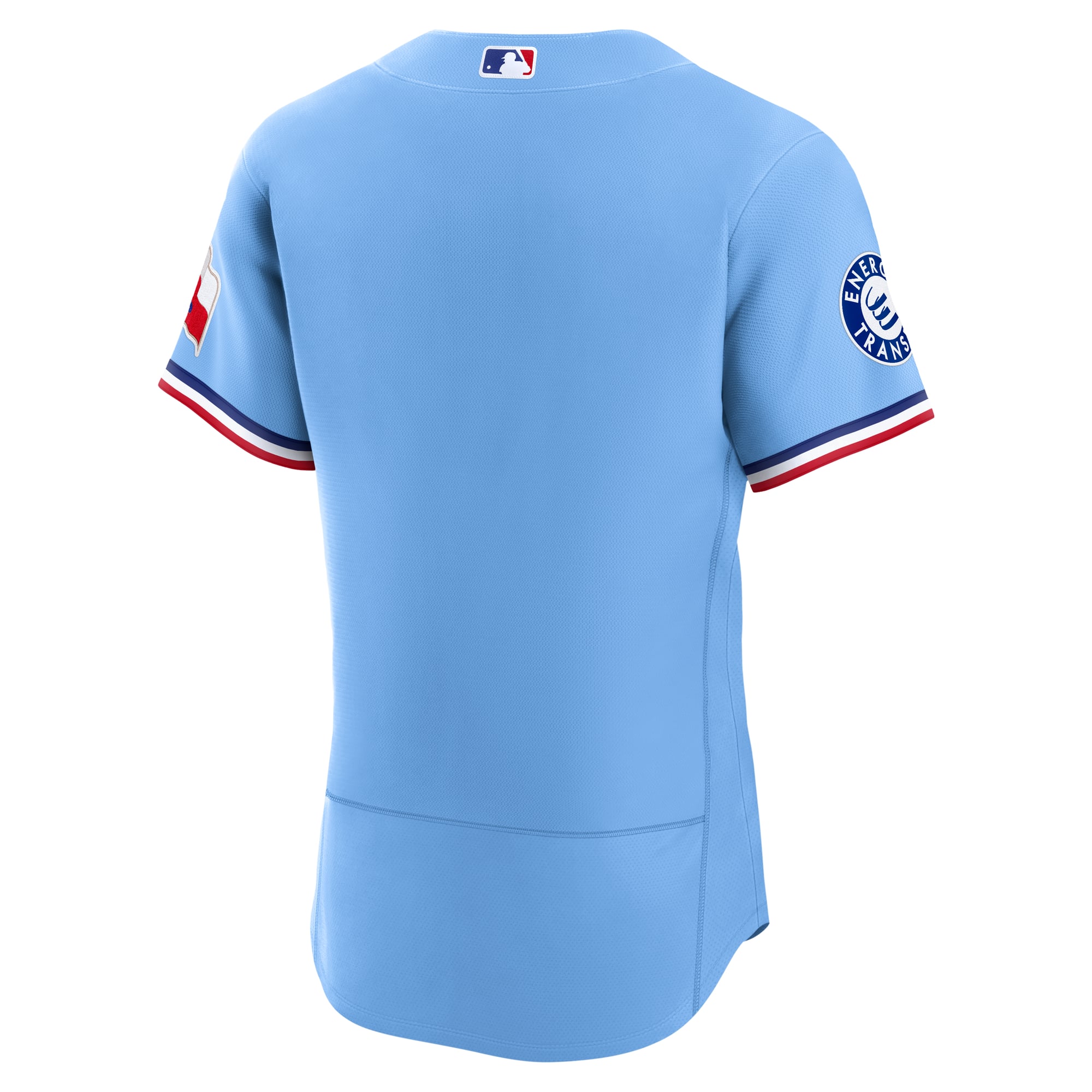 Men's Nike Light Blue Texas Rangers Alternate Sponsor Patch Authentic Jersey