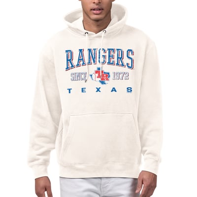  Texas Rangers Starter Established Logo Fleece Hoodie - Cream