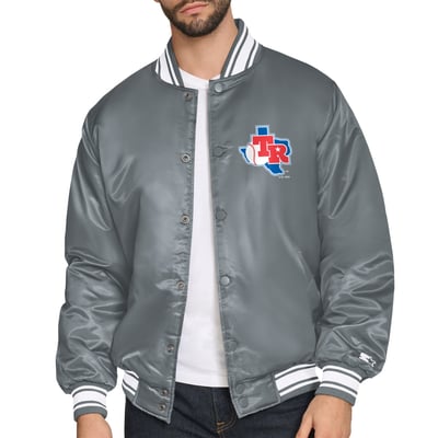  Texas Rangers Starter Cooperstown Logo Full-Snap Varsity Jacket - Gray