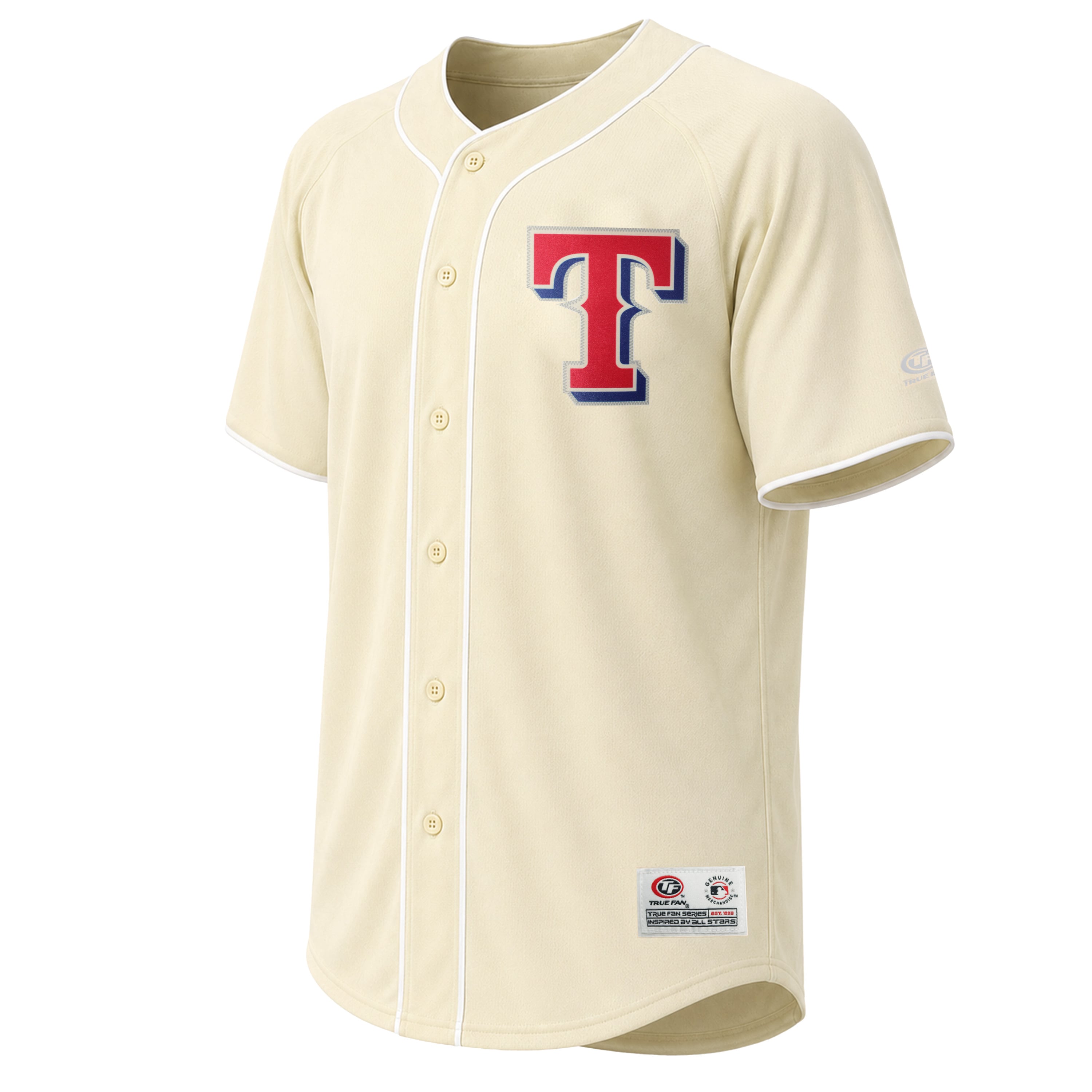 Men's Stitches Cream Texas Rangers Fashion Jersey