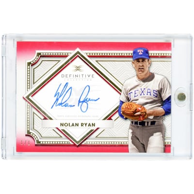 Nolan Ryan Texas Rangers Autographed 2022 Topps Definitive Collection Red #DCA-NR #1/1 Card