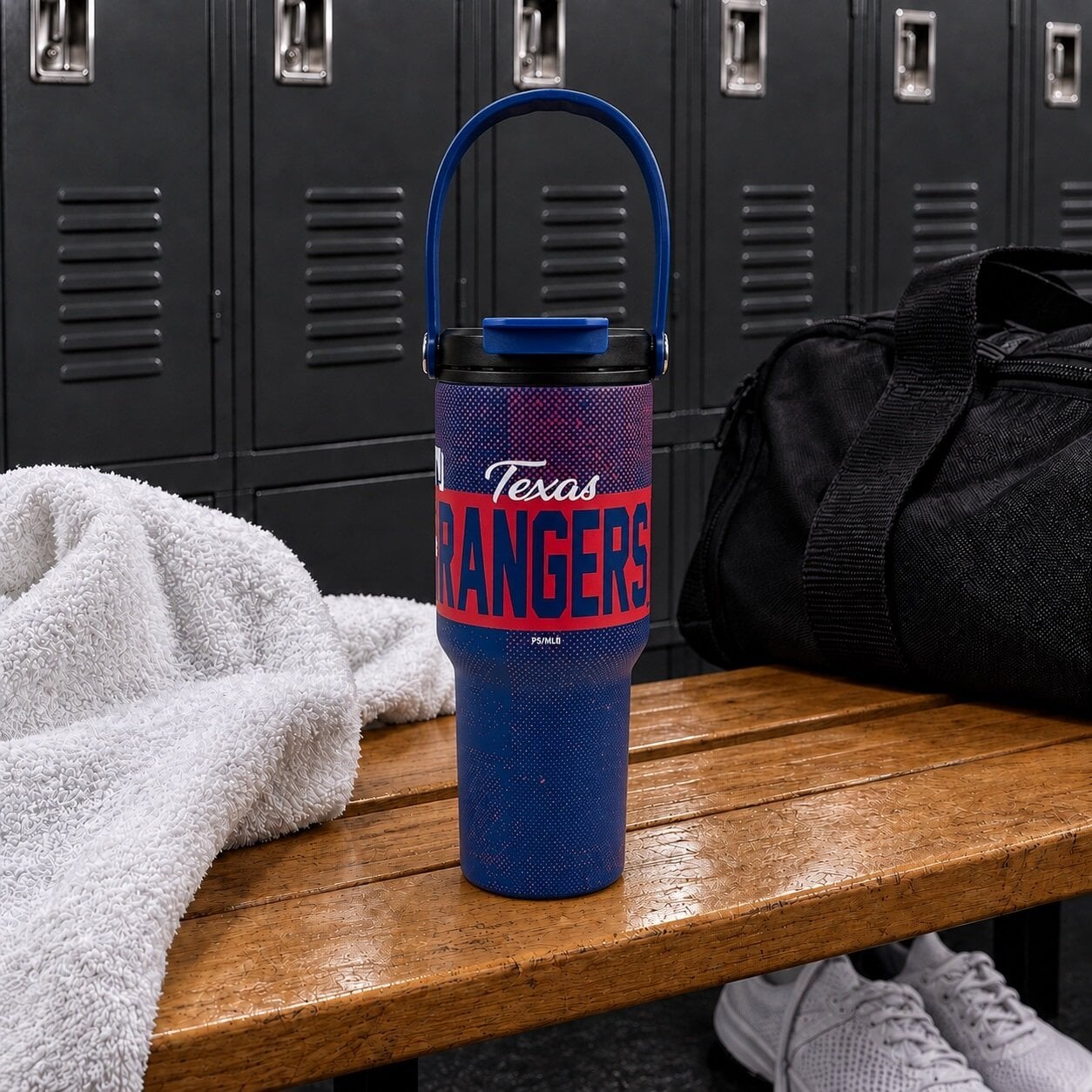 Pegasus Texas Rangers 24oz. Speckled Gradient Stainless Steel Dual Top Water Bottle