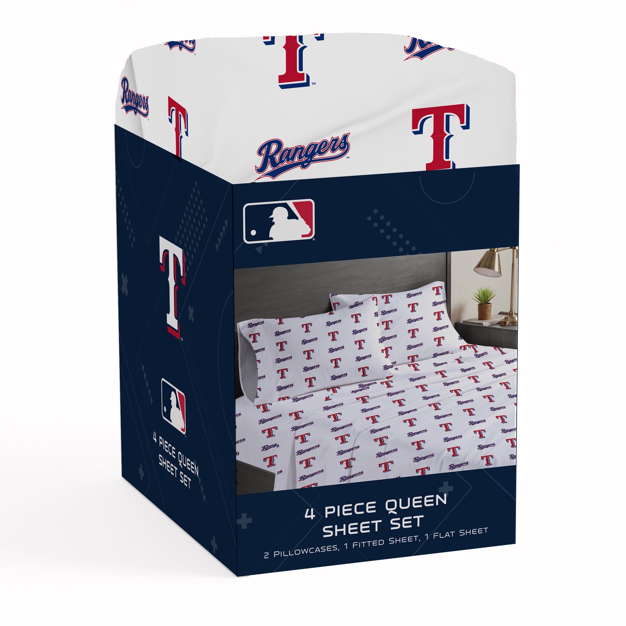 Pegasus Texas Rangers Four-Piece Queen Sheet Set
