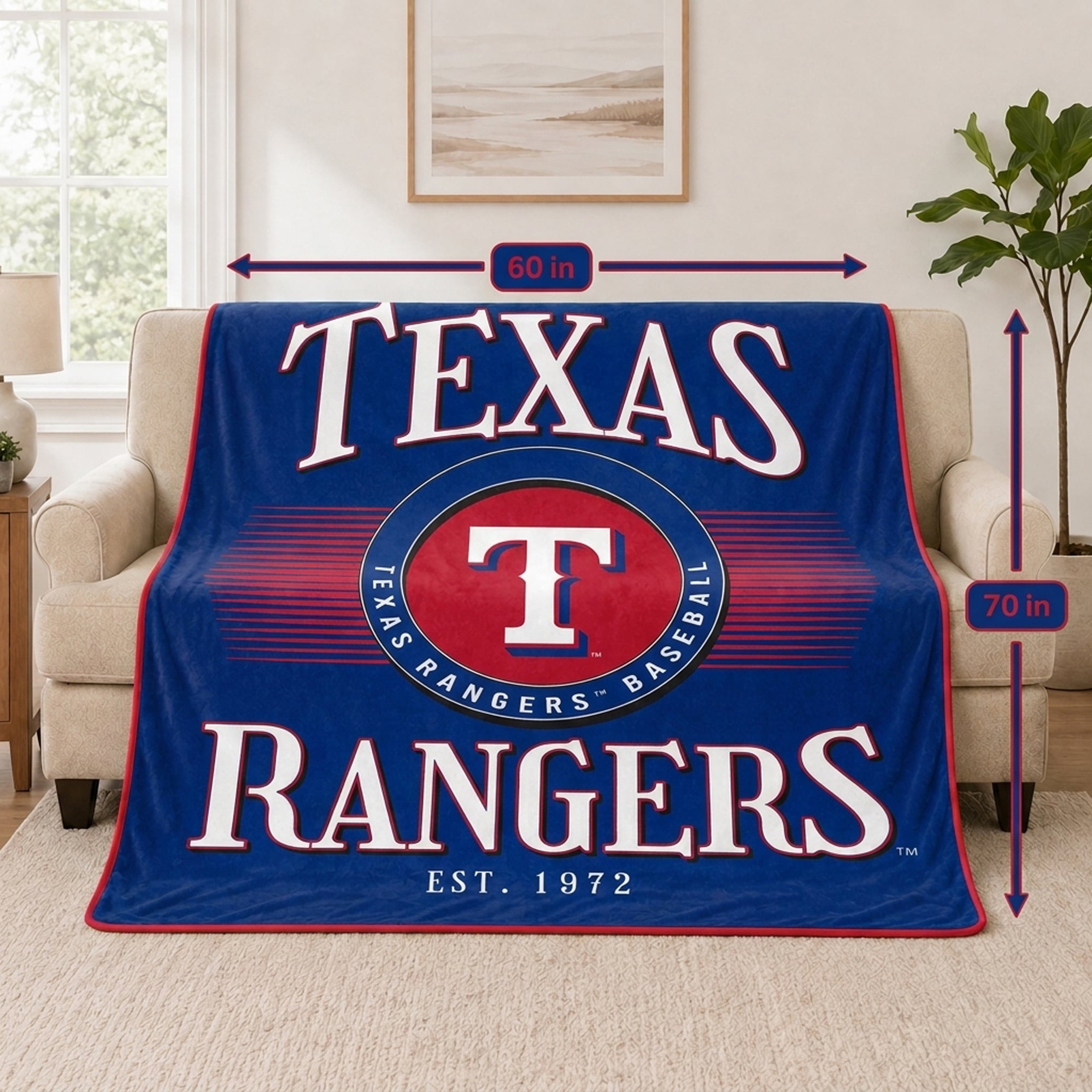 Pegasus Texas Rangers Spotlight Arch 60" x 70" Ultra Soft Throw Blanket