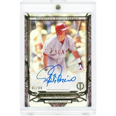 Rafael Palmeiro Texas Rangers Autographed 2016 Topps Tribute Rightful Recognition #NOW-RP #7/99 Card