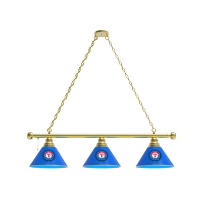 Texas Rangers 3-Shade Billiard Light with Brass Fixture