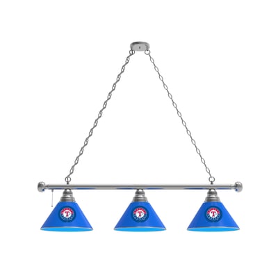 Texas Rangers 3-Shade Billiard Light with Chrome Fixture
