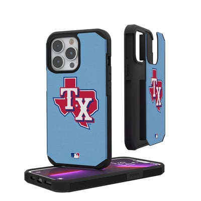 Texas Rangers iPhone Solid Design Rugged Case - Light Blue