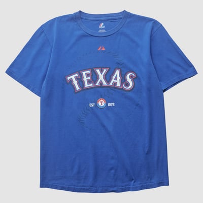 Texas Rangers Majestic 2010s T-shirt - Blue - S by Fanatics Real Vintage