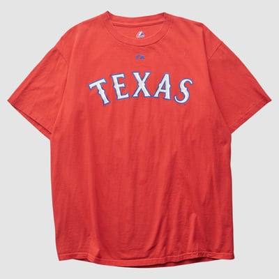 Texas Rangers Majestic 2010s T-shirt - Red - M by Fanatics Real Vintage