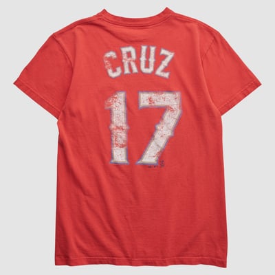 Texas Rangers Majestic 2010s T-shirt - Red - S by Fanatics Real Vintage