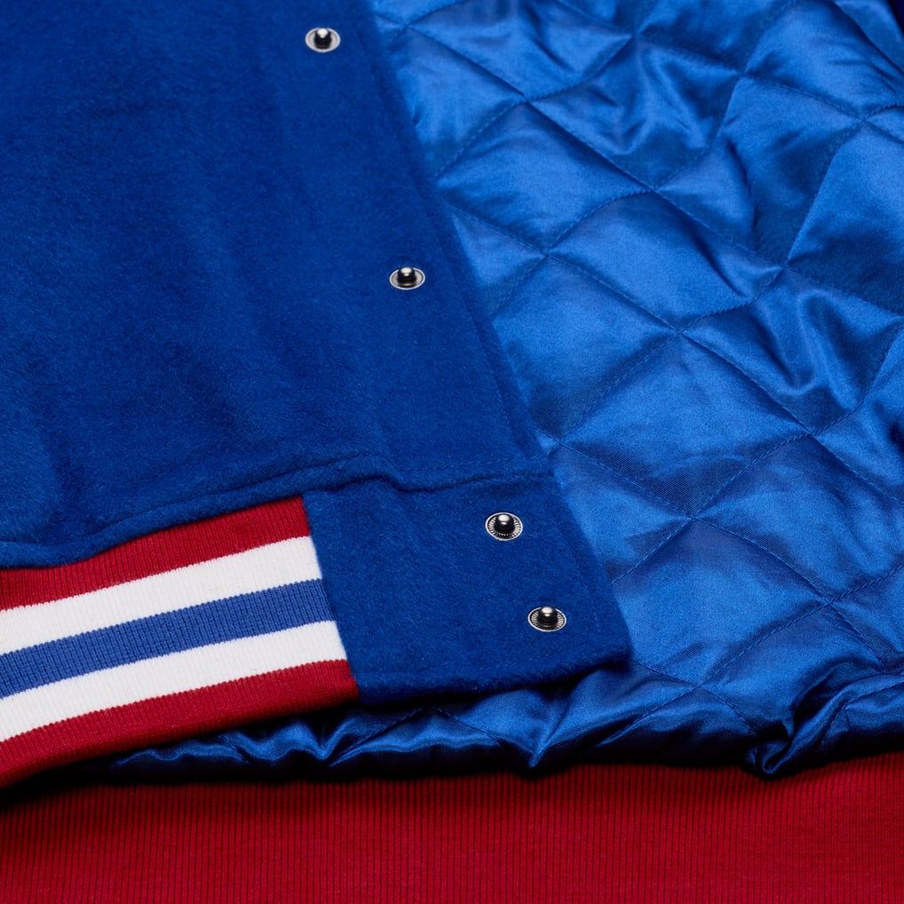 Texas Rangers Royal/White Off Day Varsity Full-Snap Jacket