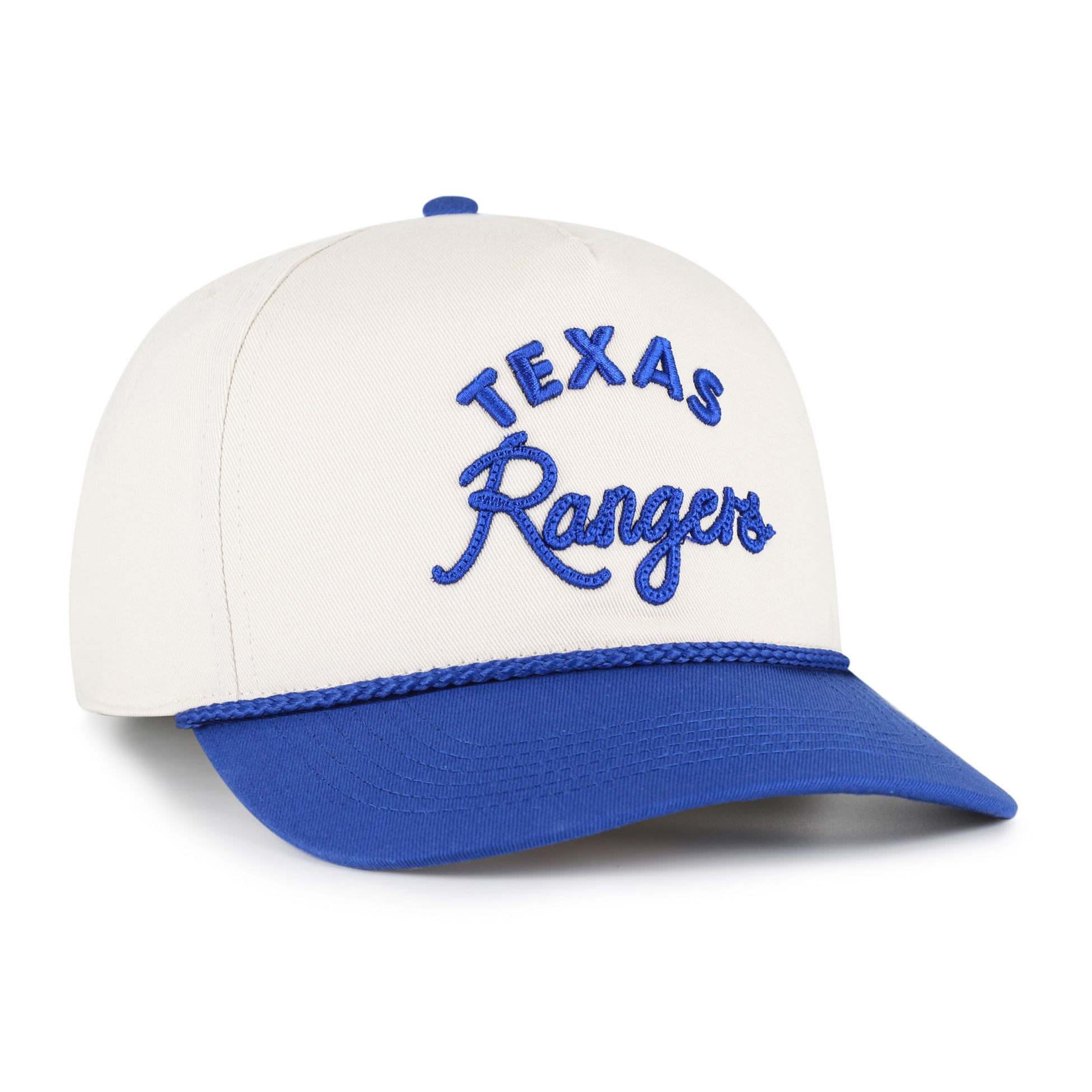 Unisex '47 Natural/Royal Texas Rangers Rope Script Hitch Adjustable Hat