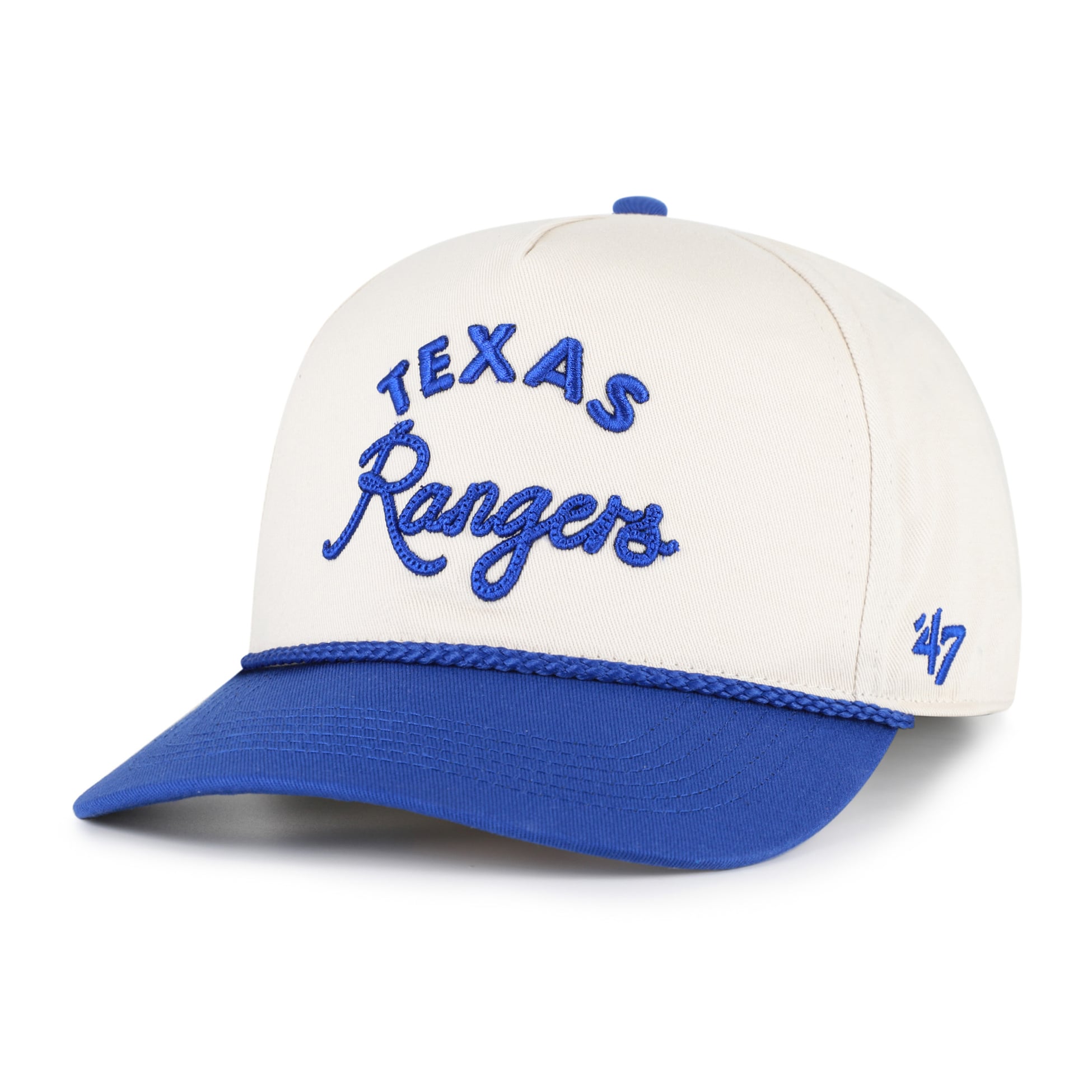 Unisex '47 Natural/Royal Texas Rangers Rope Script Hitch Adjustable Hat