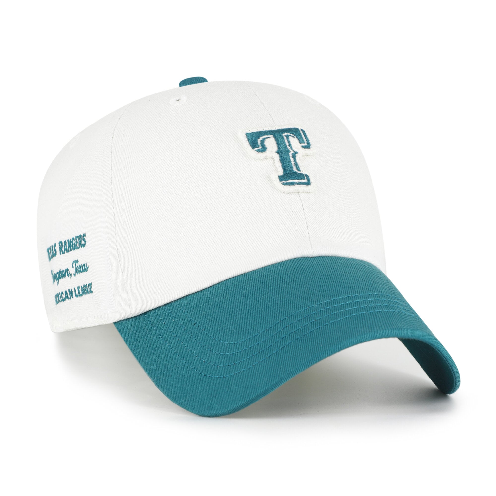 Unisex '47 White/Teal Texas Rangers Contemporary Tonal Clean Up Adjustable Hat