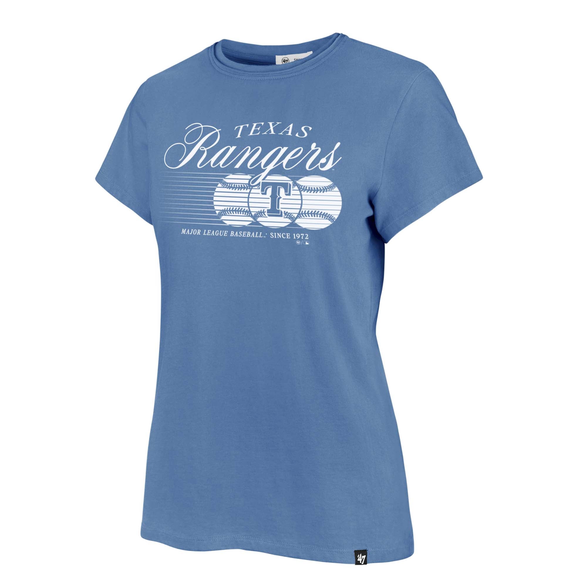 T-shirt Frankie Speed ​​Throw bleu '47 pour femmes des Texas Rangers