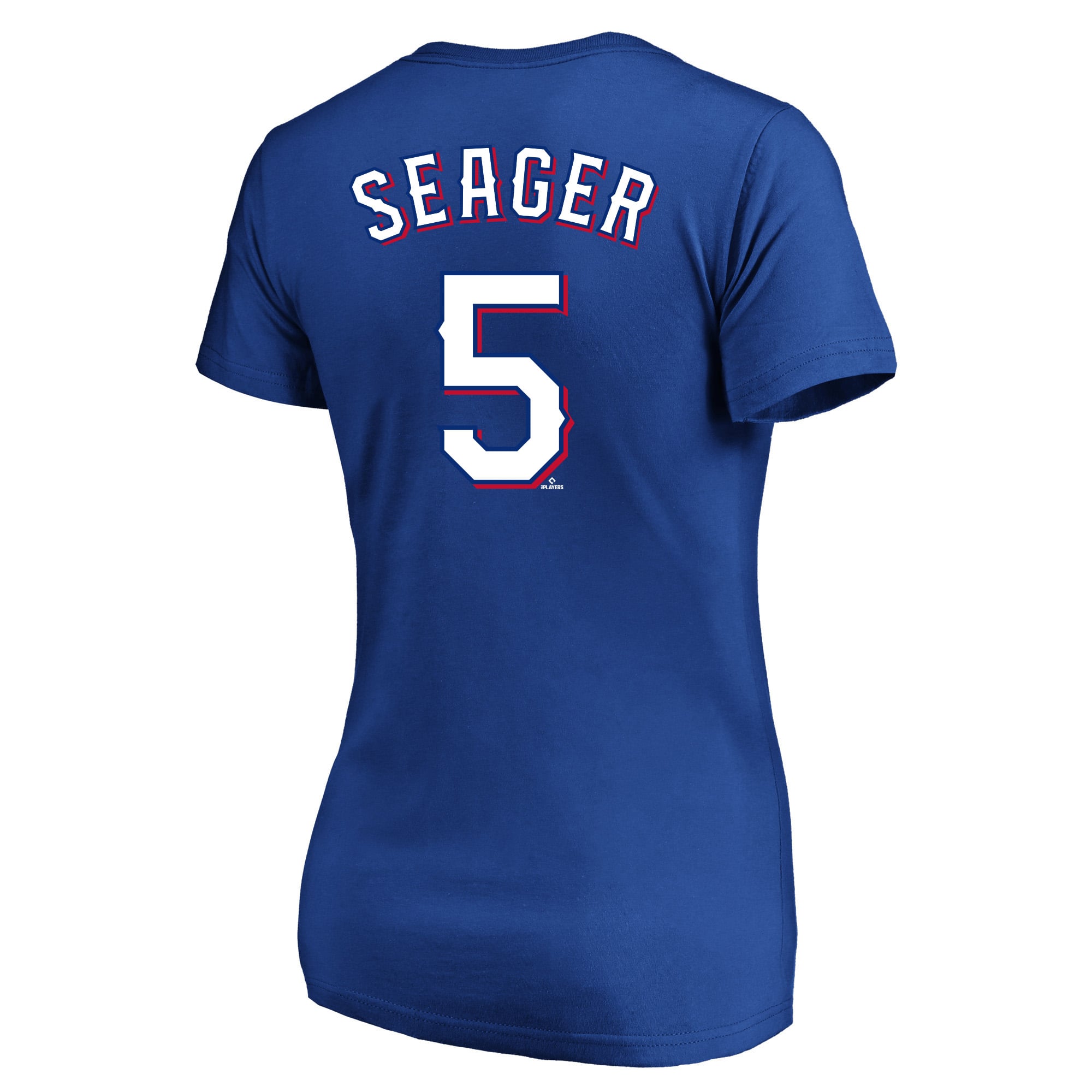 Women's Fanatics Corey Seager Royal Texas Rangers Plus Name & Number V-Neck T-Shirt