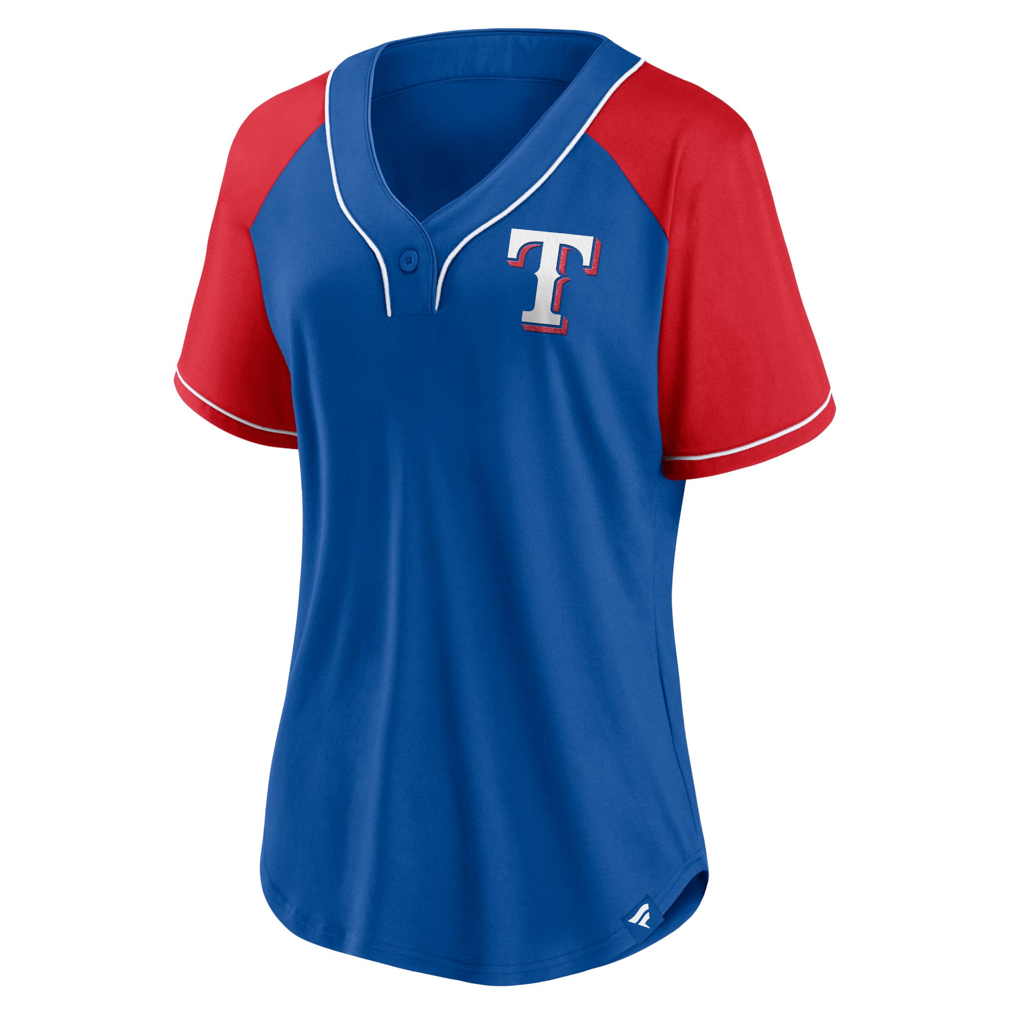 Women's Fanatics Royal Texas Rangers Ultimate Style Raglan V-Neck T-Shirt