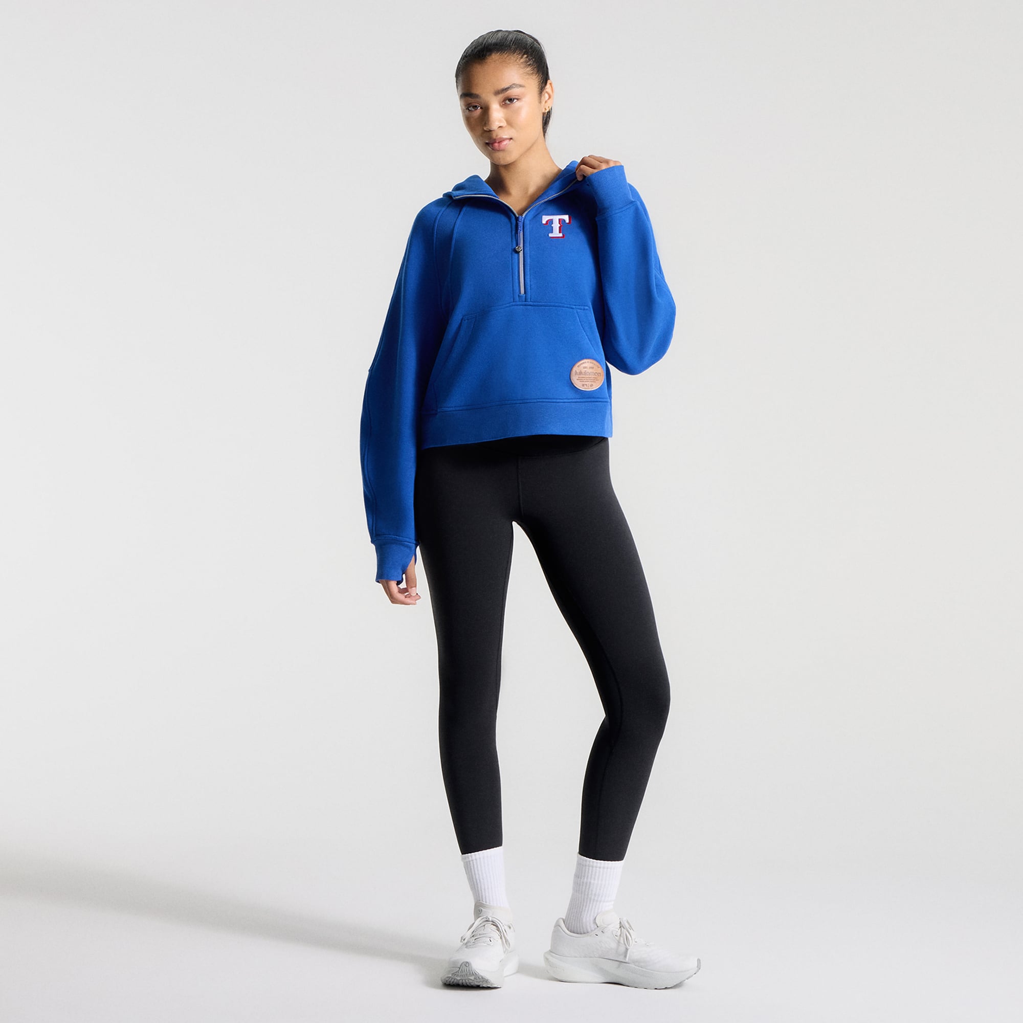 Sweat à capuche zippé oversize bleu cyber Texas Rangers Scuba pour femme de lululemon