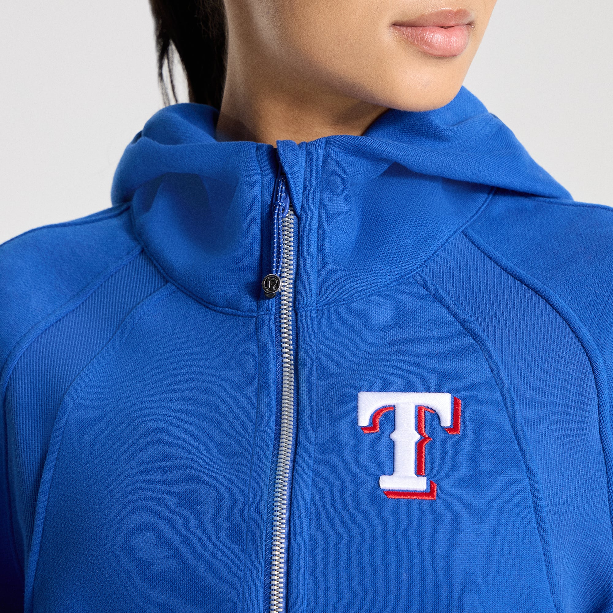 Sweat à capuche zippé oversize bleu cyber Texas Rangers Scuba pour femme de lululemon