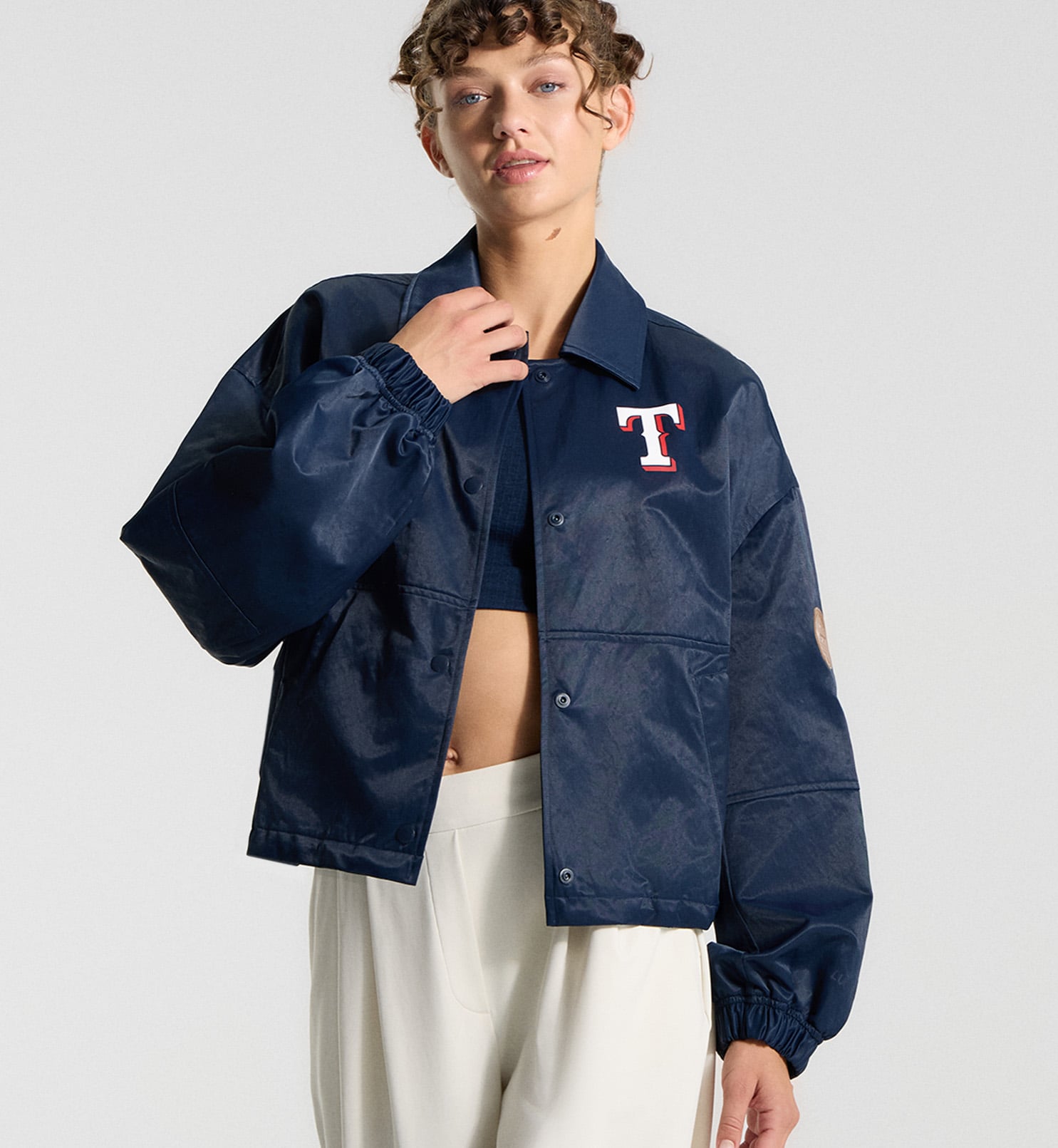 Veste d'entraîneur lululemon True Navy Texas Rangers pour femme