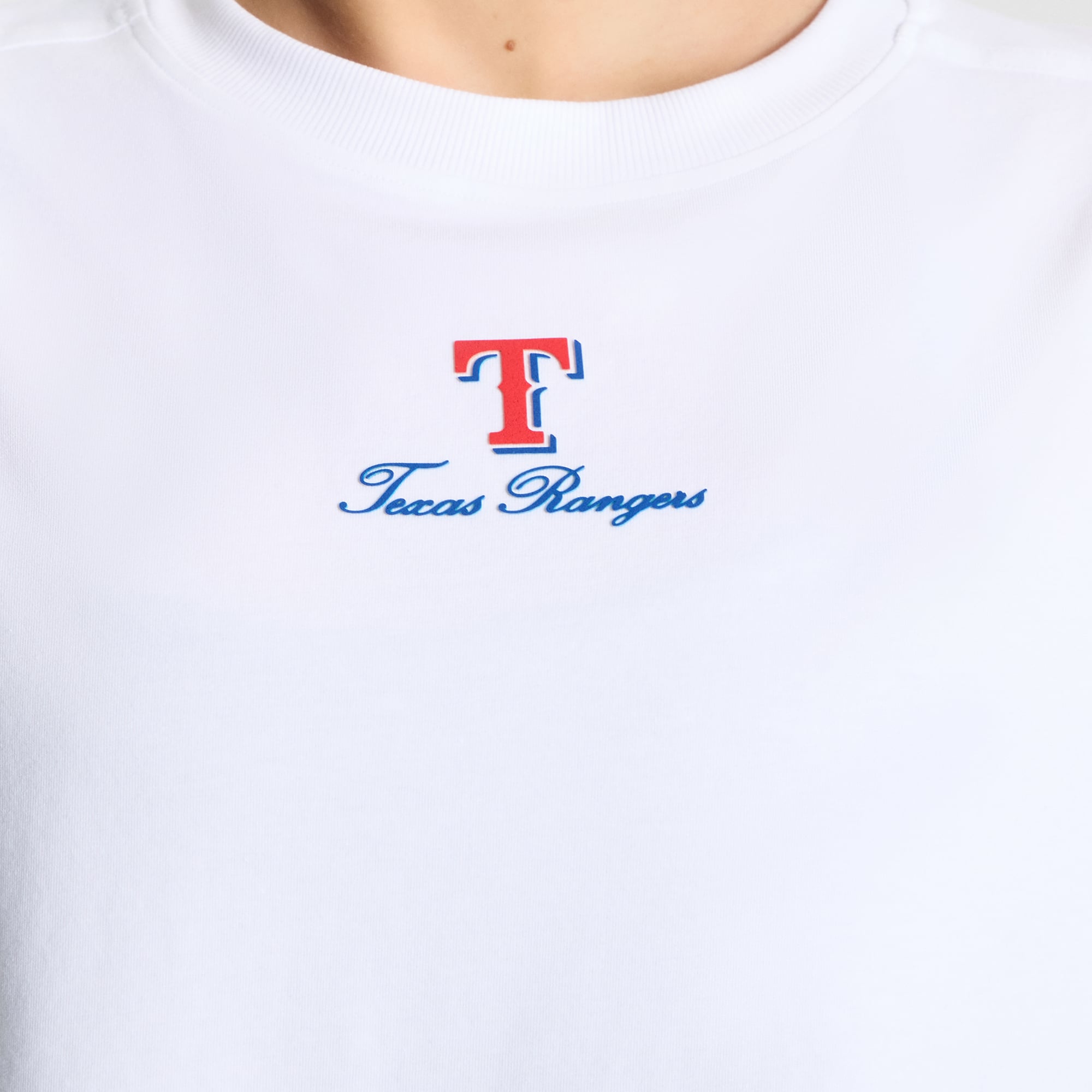 T-shirt court en coton biologique blanc Texas Rangers All Yours pour femme de lululemon