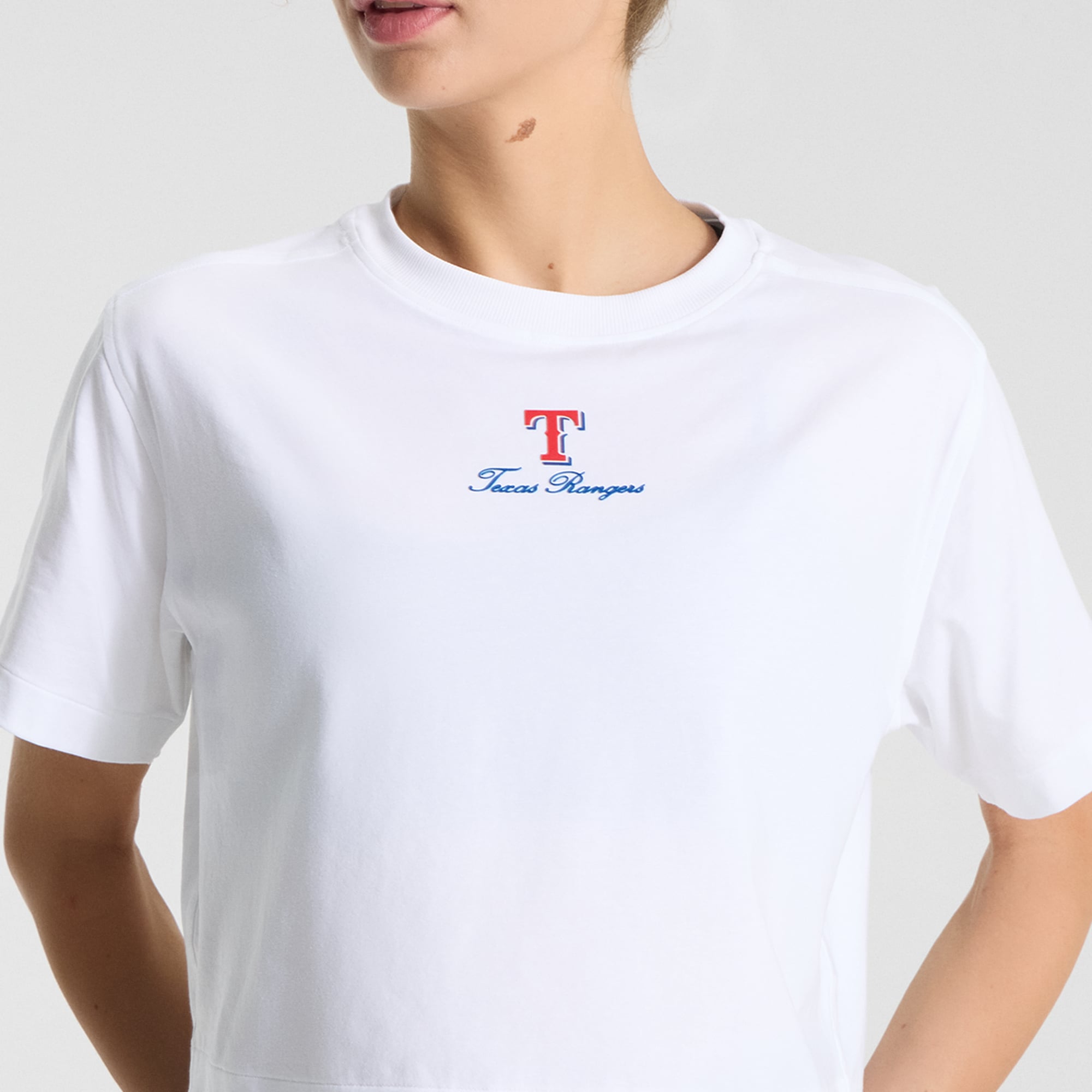 T-shirt court en coton biologique blanc Texas Rangers All Yours pour femme de lululemon