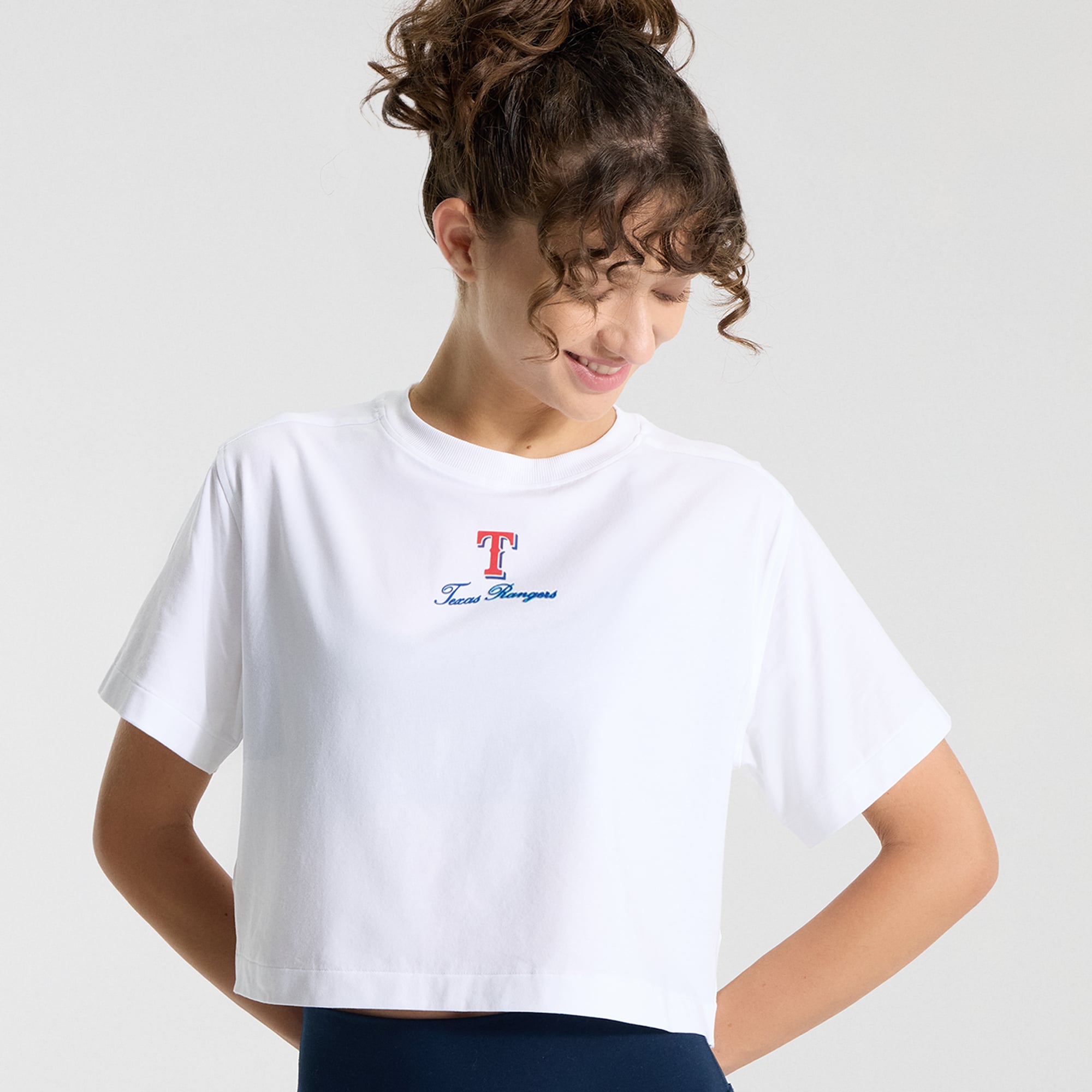 T-shirt court en coton biologique blanc Texas Rangers All Yours pour femme de lululemon