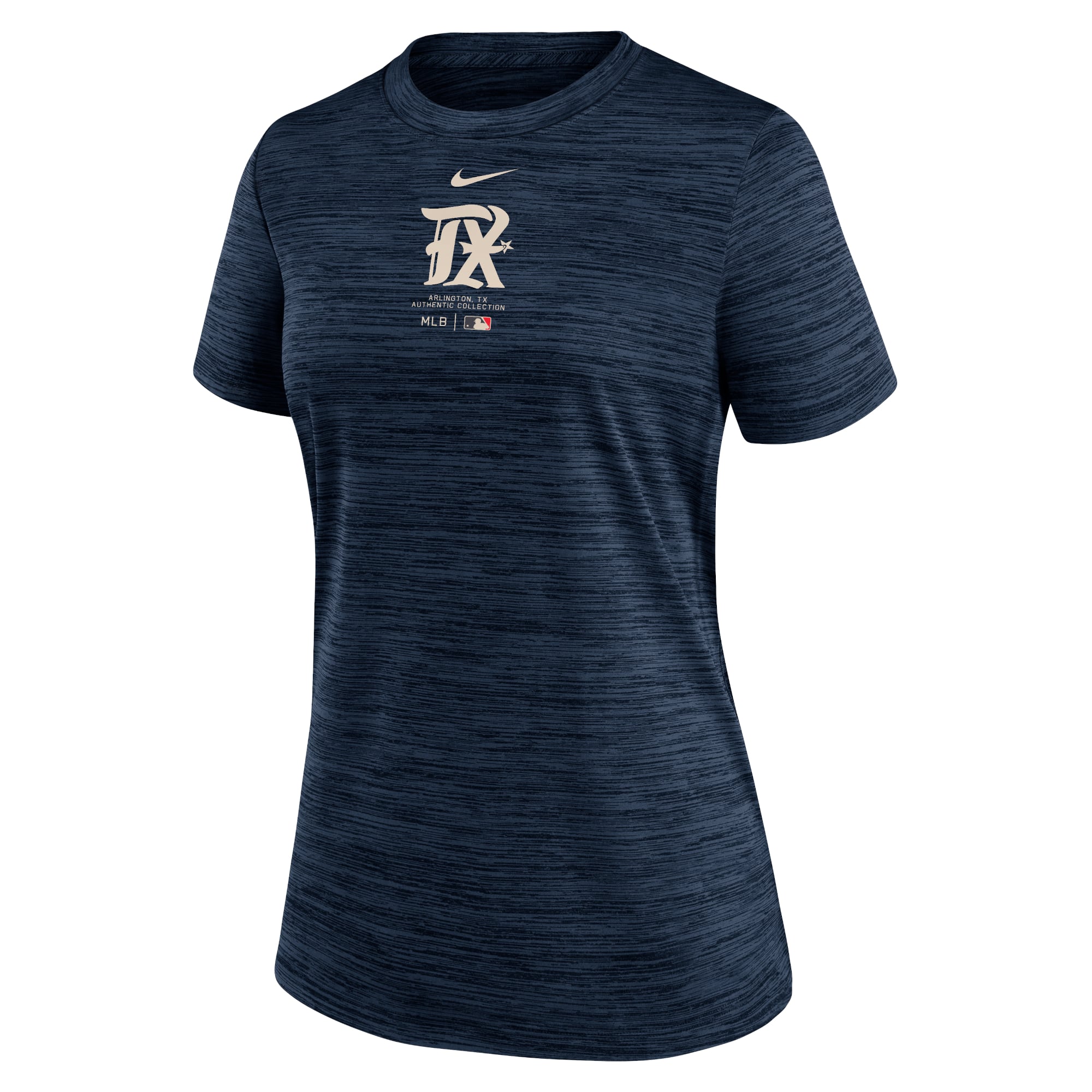 Women's Nike Navy Texas Rangers City Connect Practice Velocity Performance T-Shirt