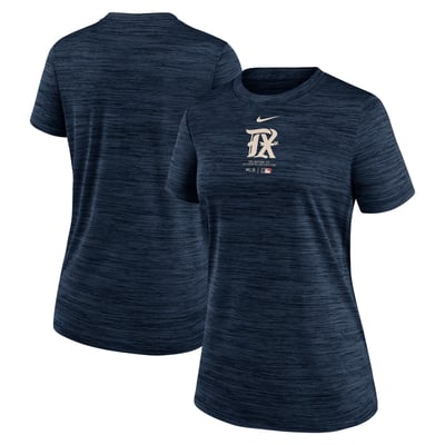 Texas Rangers Nike Women's City Connect Practice Velocity Performance T-Shirt - Navy