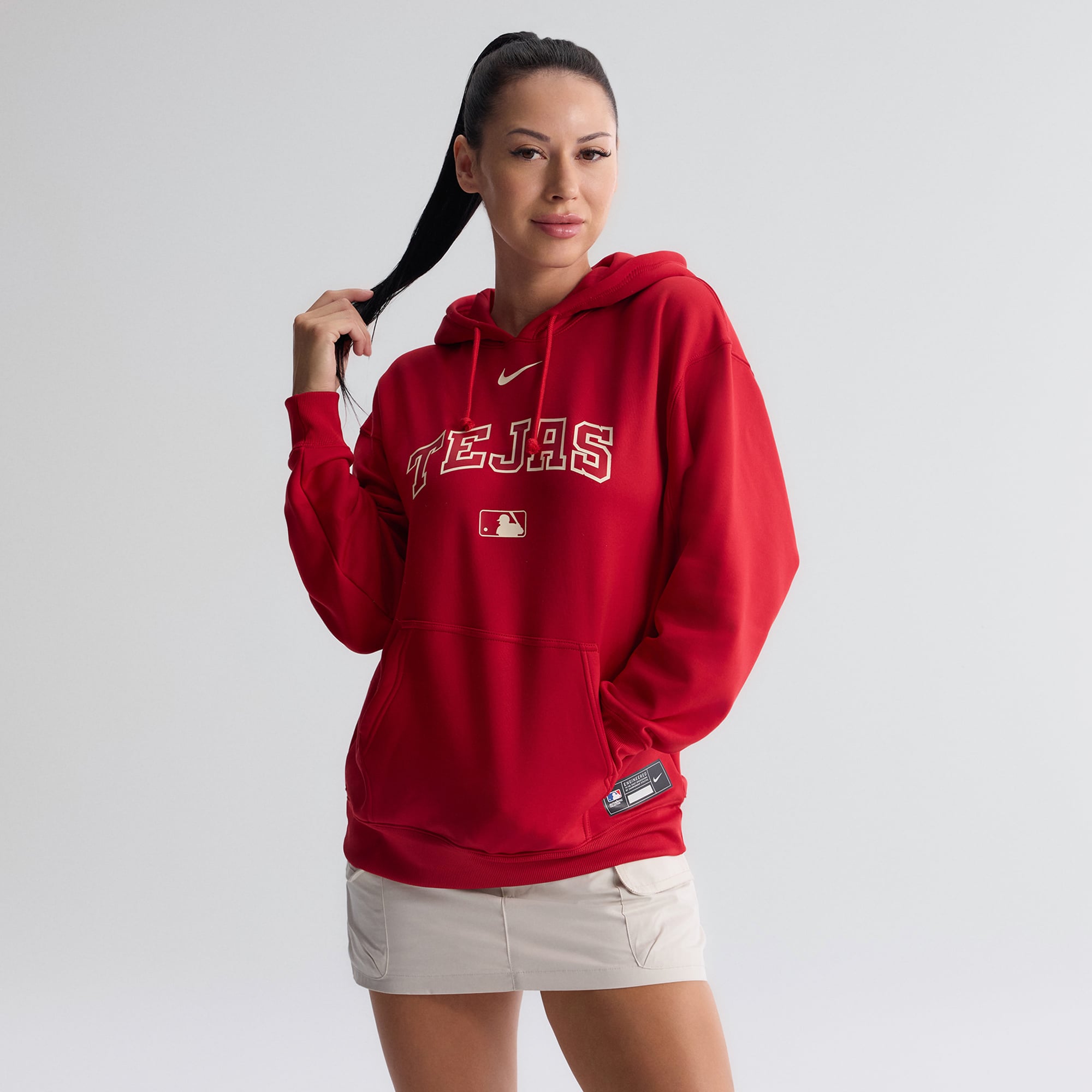 Sweat à capuche Nike City Connect Therma Authentic Collection Rangers rouge pour femme