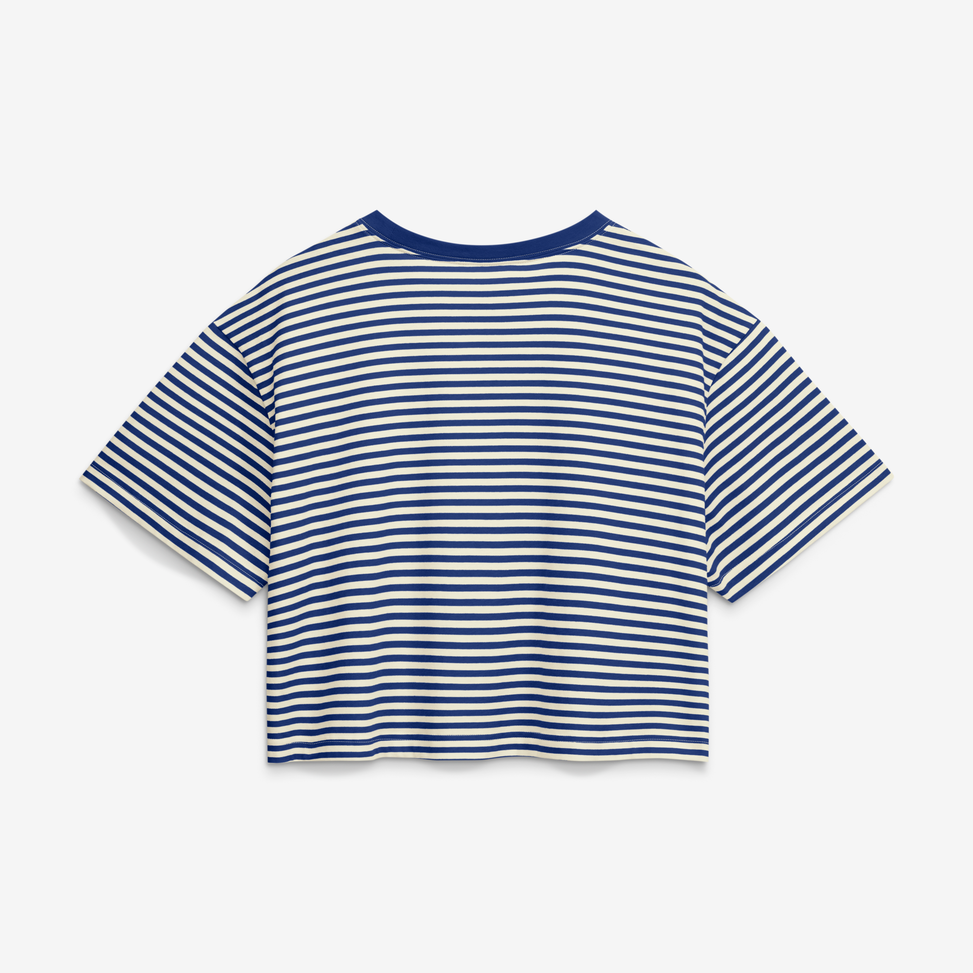 Women's Nike Royal/Cream Texas Rangers Cooperstown Collection Striped Cropped T-Shirt