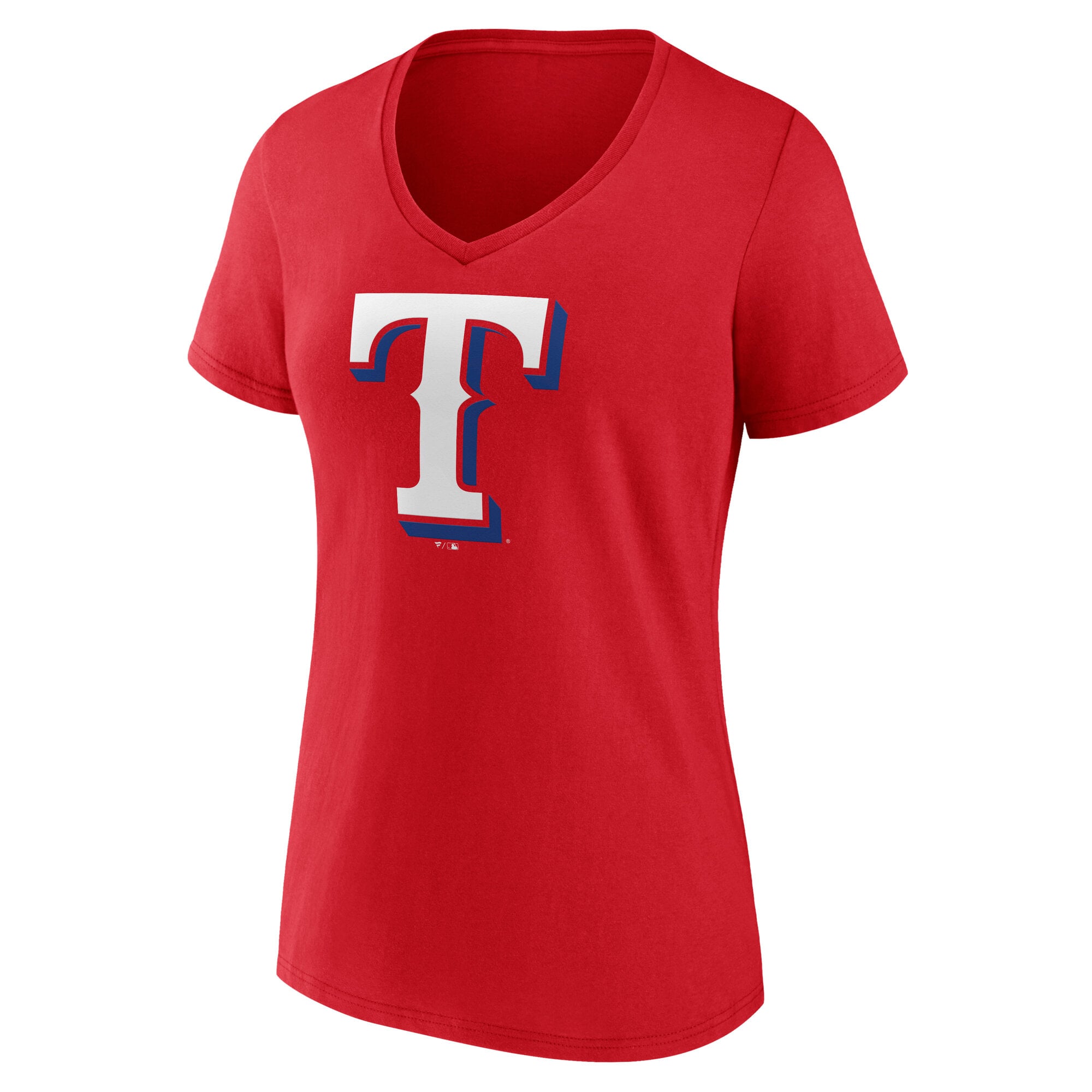 Women's  Royal Texas Rangers Official Logo V-Neck T-Shirt