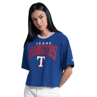  Texas Rangers Starter Women's Ace Cropped T-Shirt - Royal