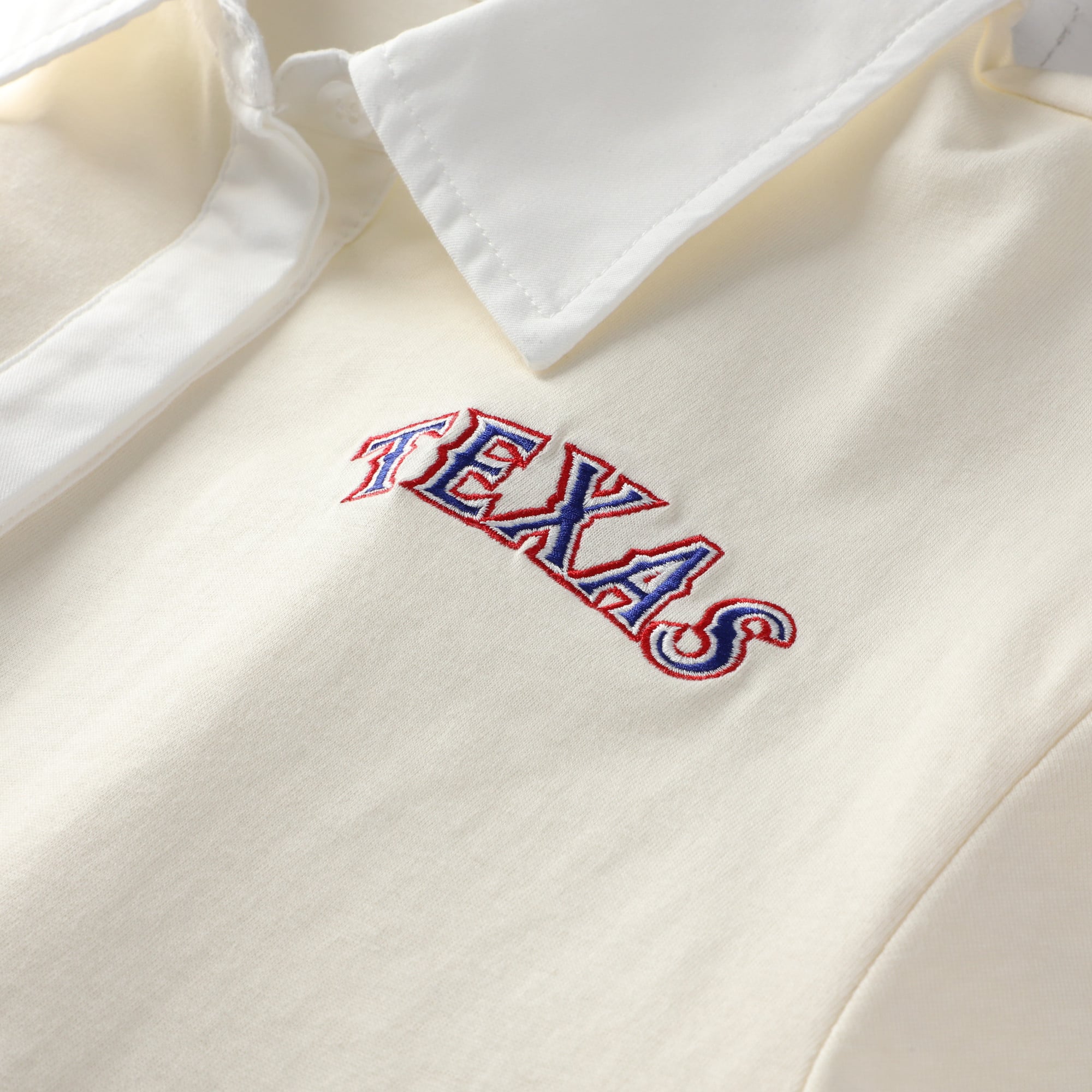 Polo de rugby colorblock crème pour femme Terez Texas Rangers