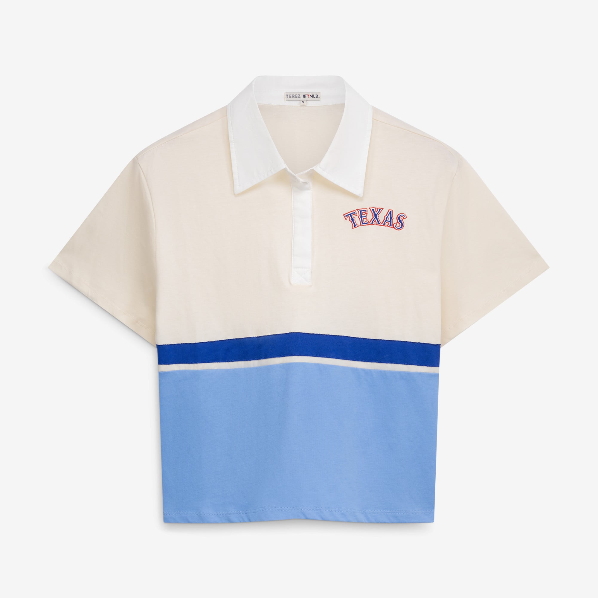 Polo de rugby colorblock crème pour femme Terez Texas Rangers