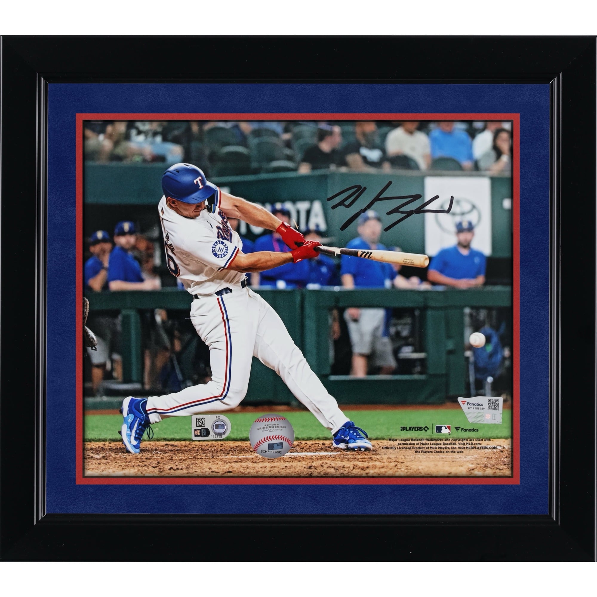 Wyatt Langford Texas Rangers Autographed 8" x 10" Debut Hitting Photograph