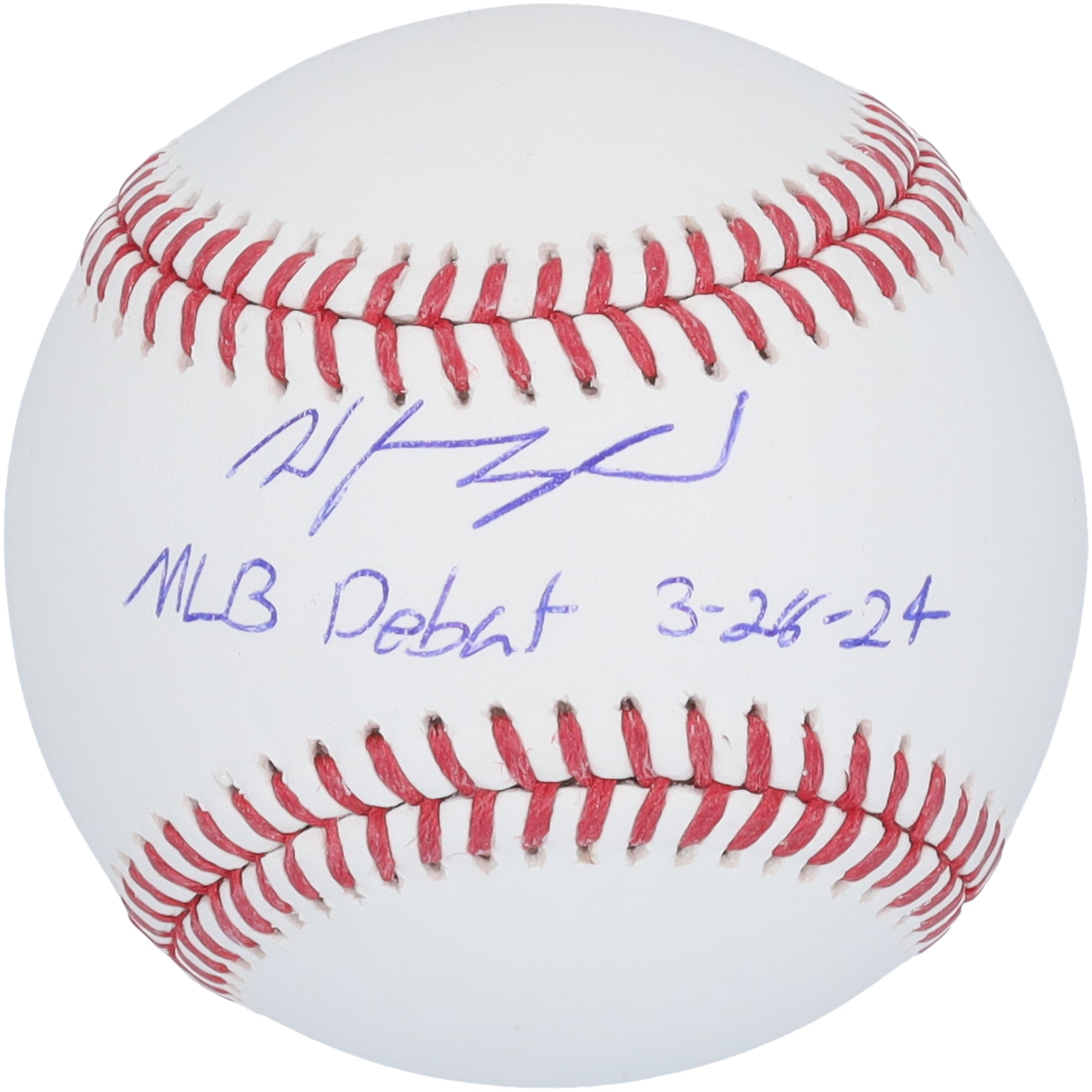 Wyatt Langford Texas Rangers Autographed Baseball with "MLB Debut 3-28-24" Inscription