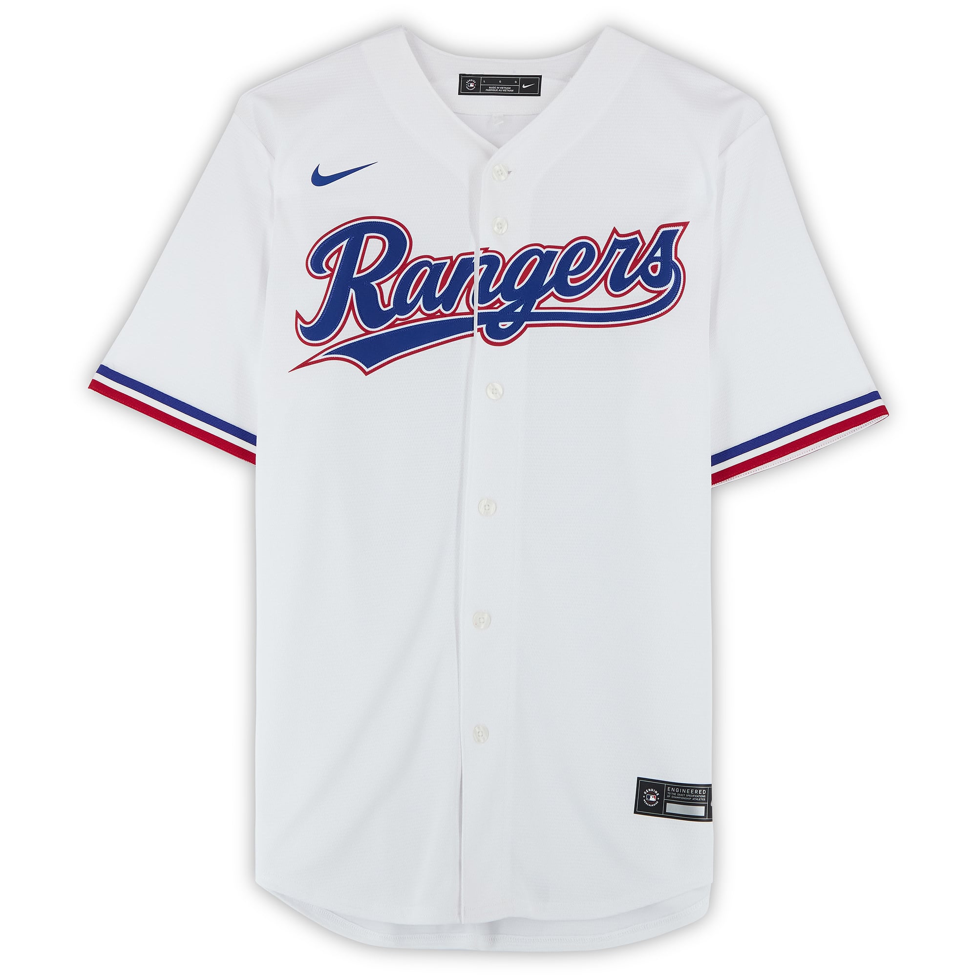 Wyatt Langford Texas Rangers Autographed White Nike Replica Jersey with "MLB Debut 3-28-24" Inscription