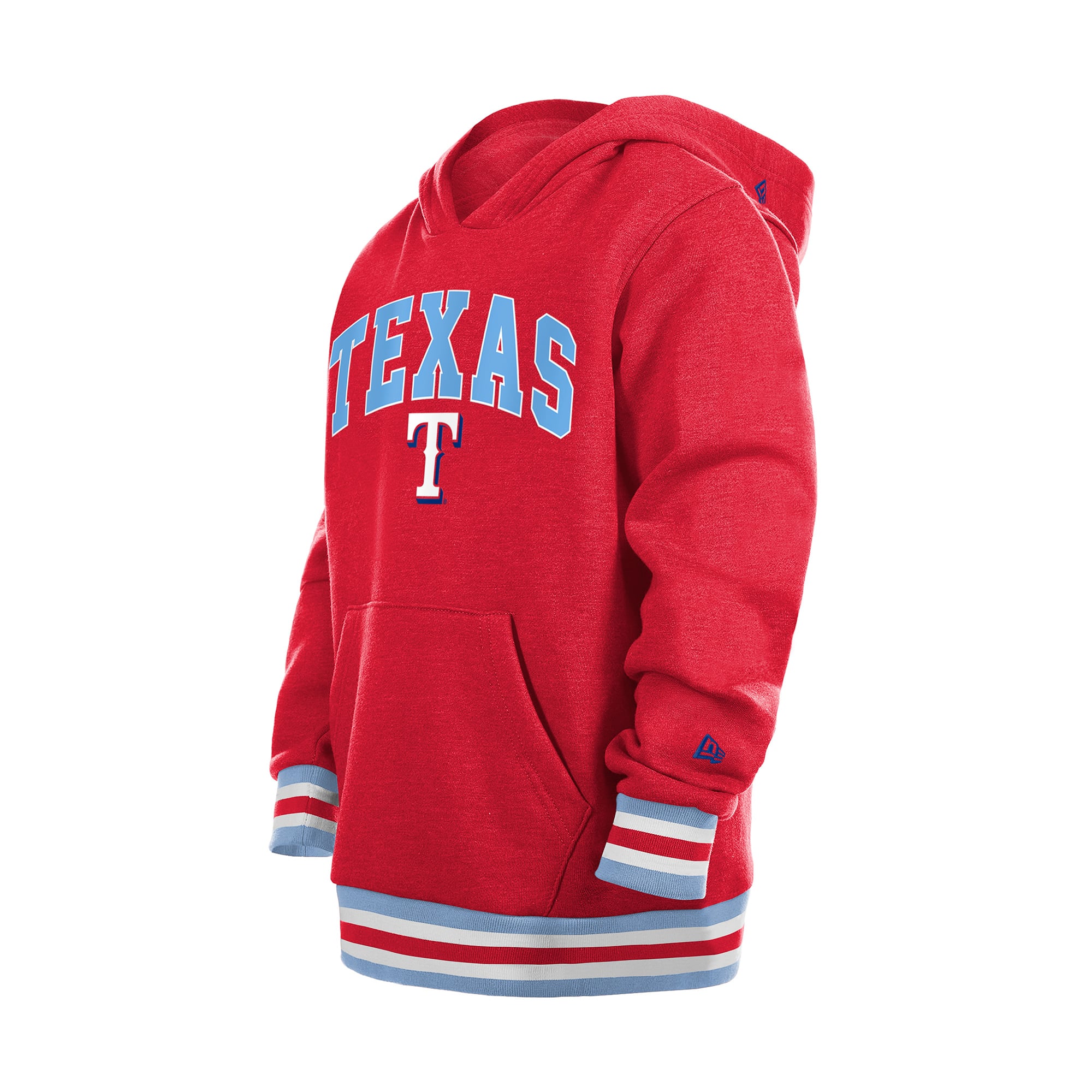 Youth New Era Red Texas Rangers Knit Trim Pullover Hoodie