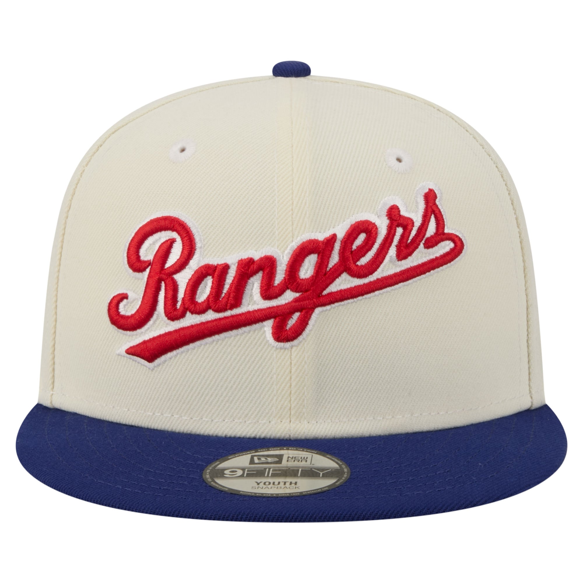 Youth New Era White Texas Rangers Two-Tone 9FIFTY Snapback Hat